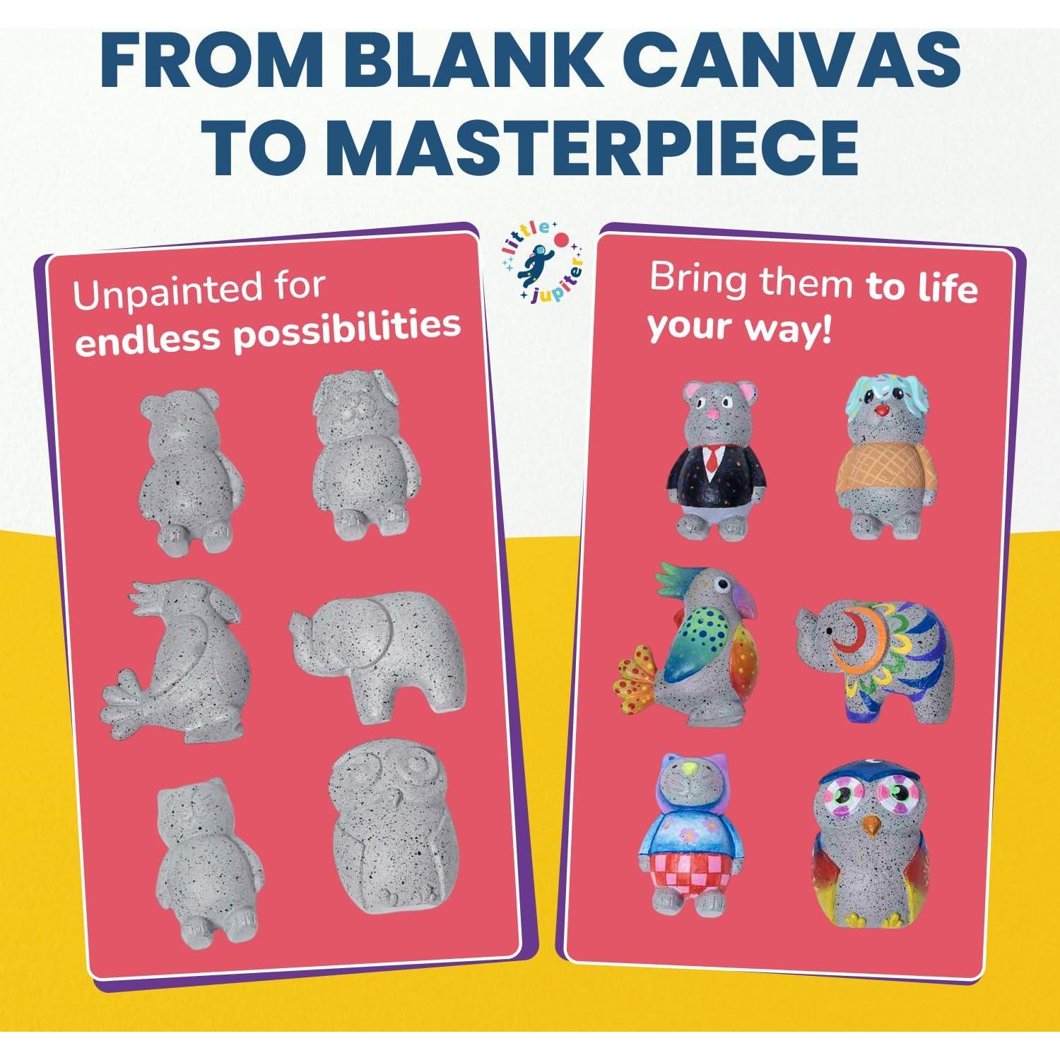 Kit de Pintura de Rocas en Forma de Animales Little Jupiter - 6 Piezas