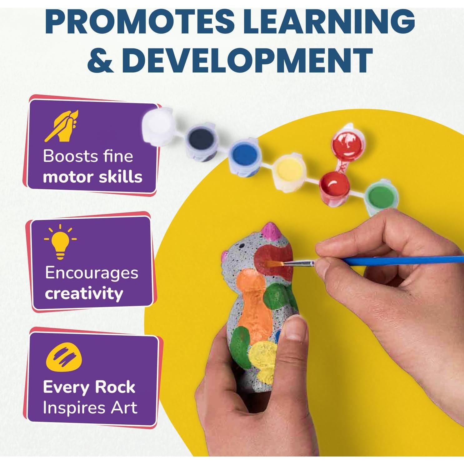 Kit de Pintura de Rocas en Forma de Animales Little Jupiter - 6 Piezas