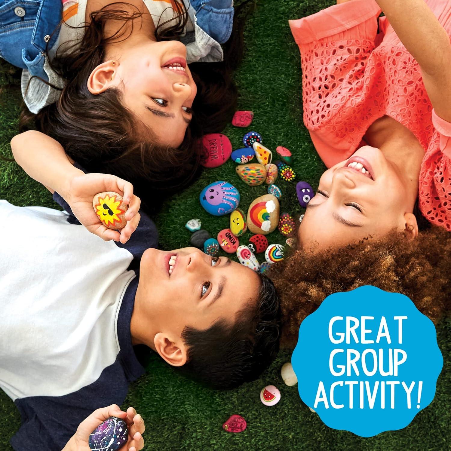 Kit de Arte en Rocas Hecho por Mí - 1.36 kg de Rocas y 12 Pinturas