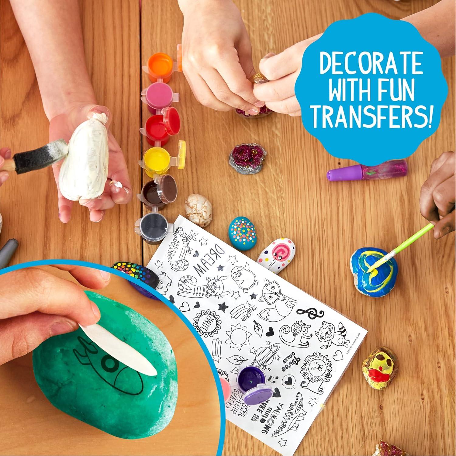 Kit de Arte en Rocas Hecho por Mí - 1.36 kg de Rocas y 12 Pinturas