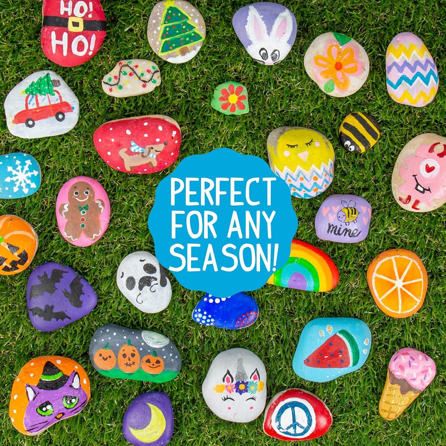 Kit de Arte en Rocas Hecho por Mí - 1.36 kg de Rocas y 12 Pinturas