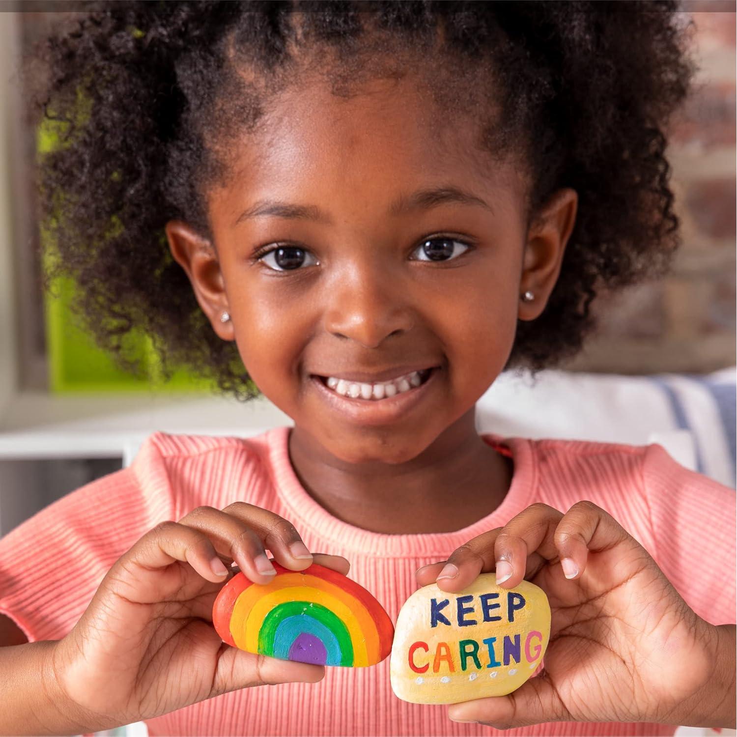 Kit de Arte en Rocas Hecho por Mí - 1.36 kg de Rocas y 12 Pinturas