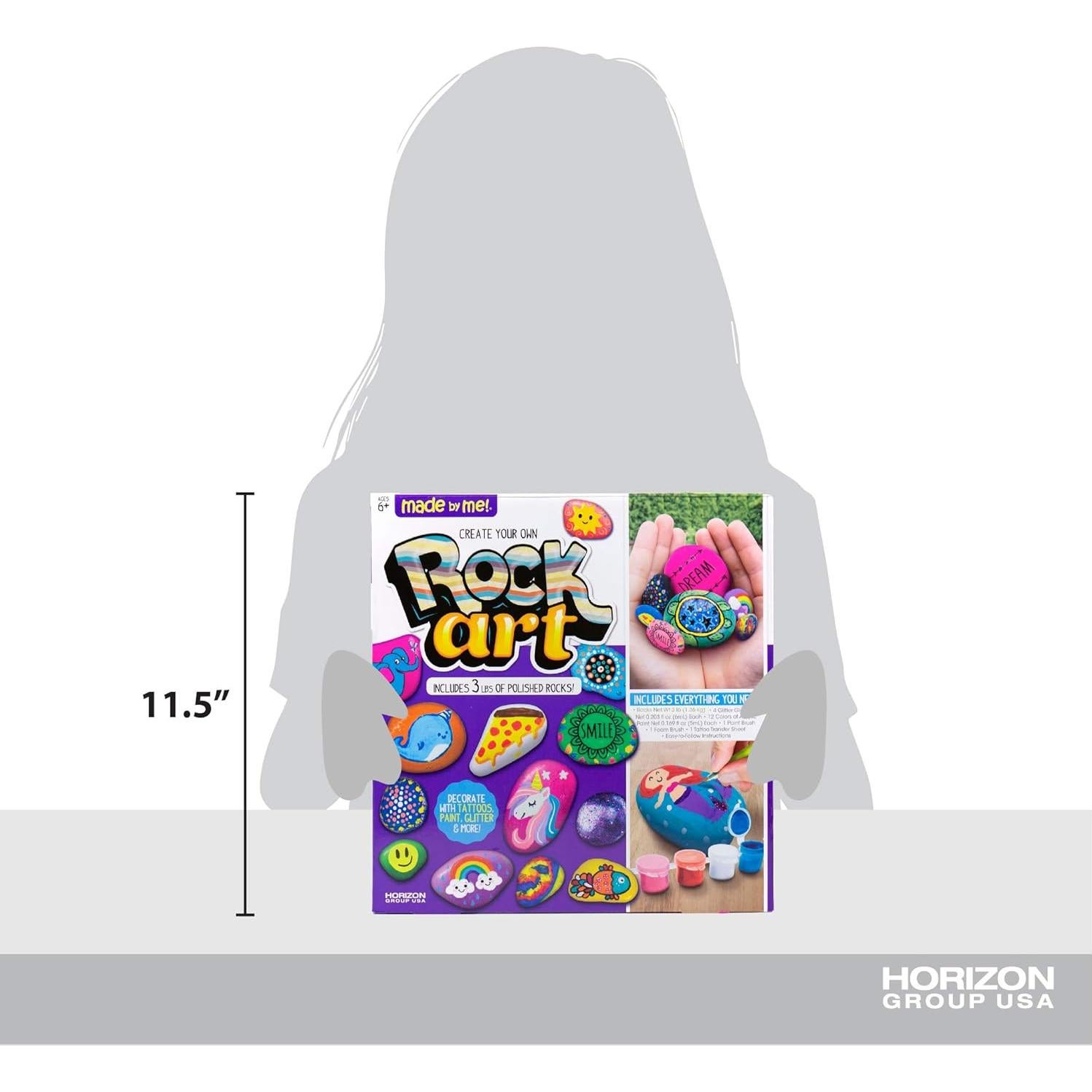 Kit de Arte en Rocas Hecho por Mí - 1.36 kg de Rocas y 12 Pinturas