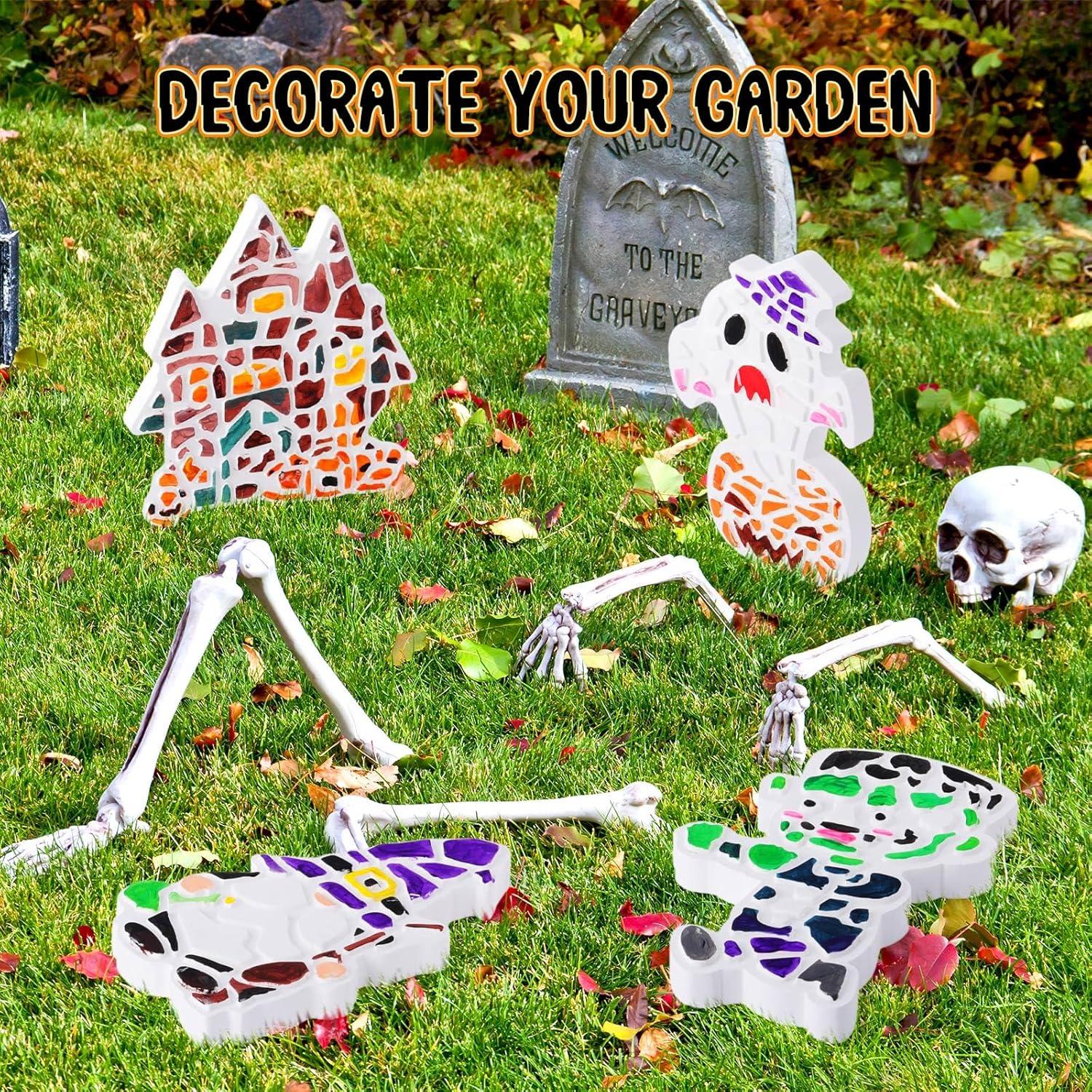 Kit de Pintura de Halloween Gersoniel - 6 Piedras de Jardín DIY