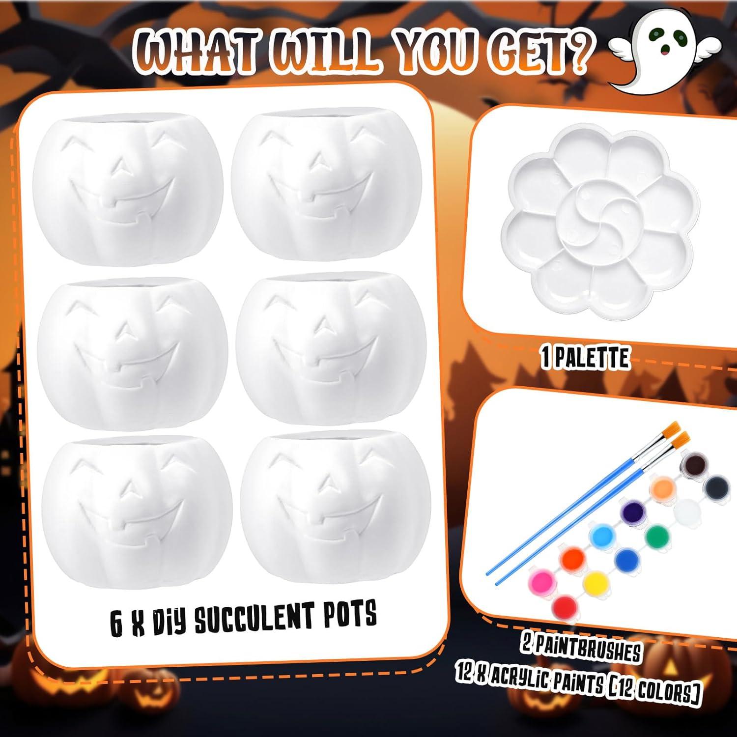 Kit de Manualidades Pasimy 6 Macetas Cerámicas Halloween