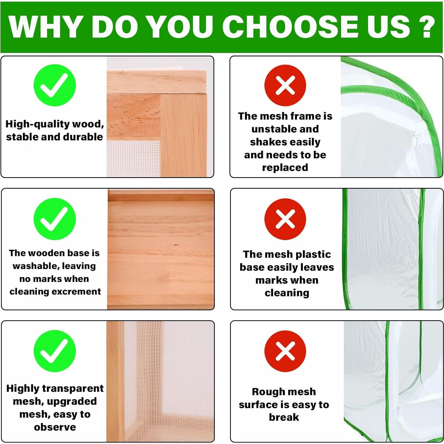 Kit de jaula para mariposas Yohsnor - Casa para orugas 39.88 cm