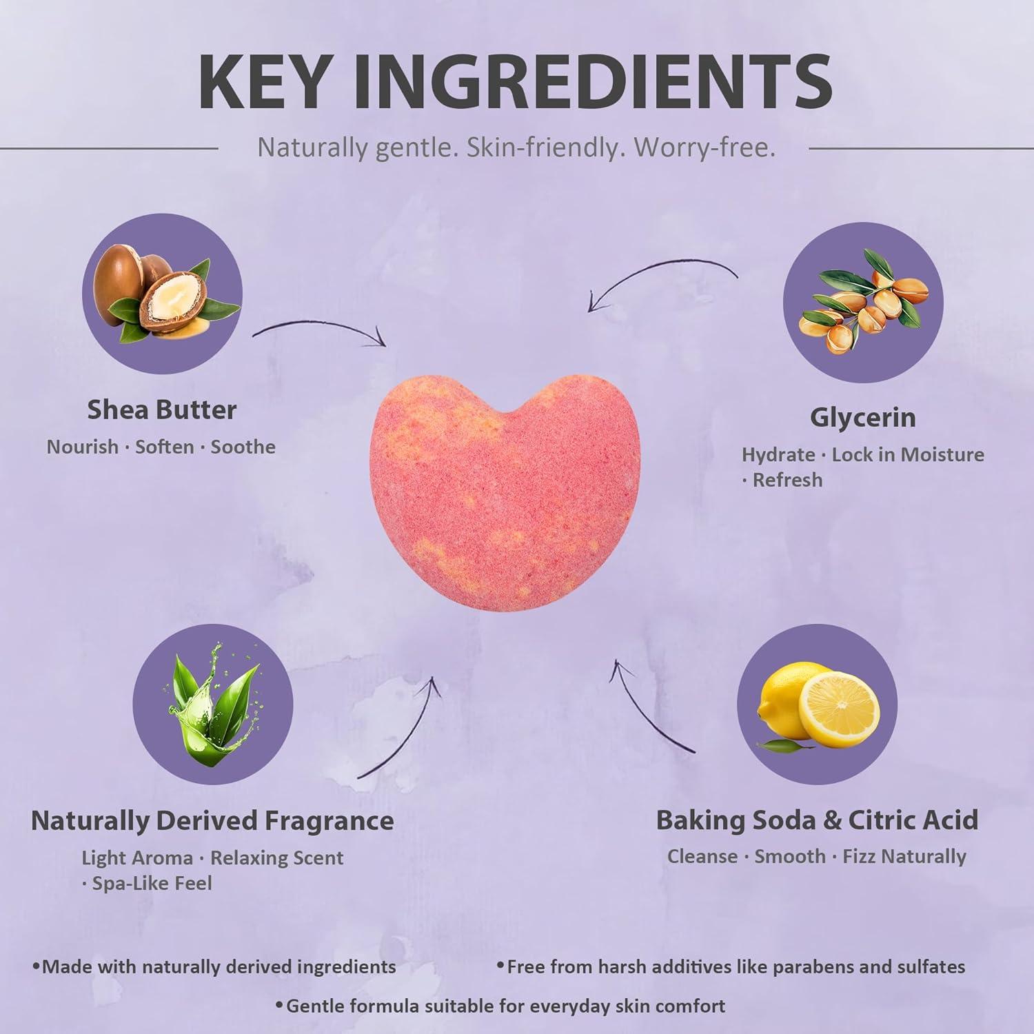 Juego de Bombas de Baño Corazón Agudan - 9 Aromas Naturales