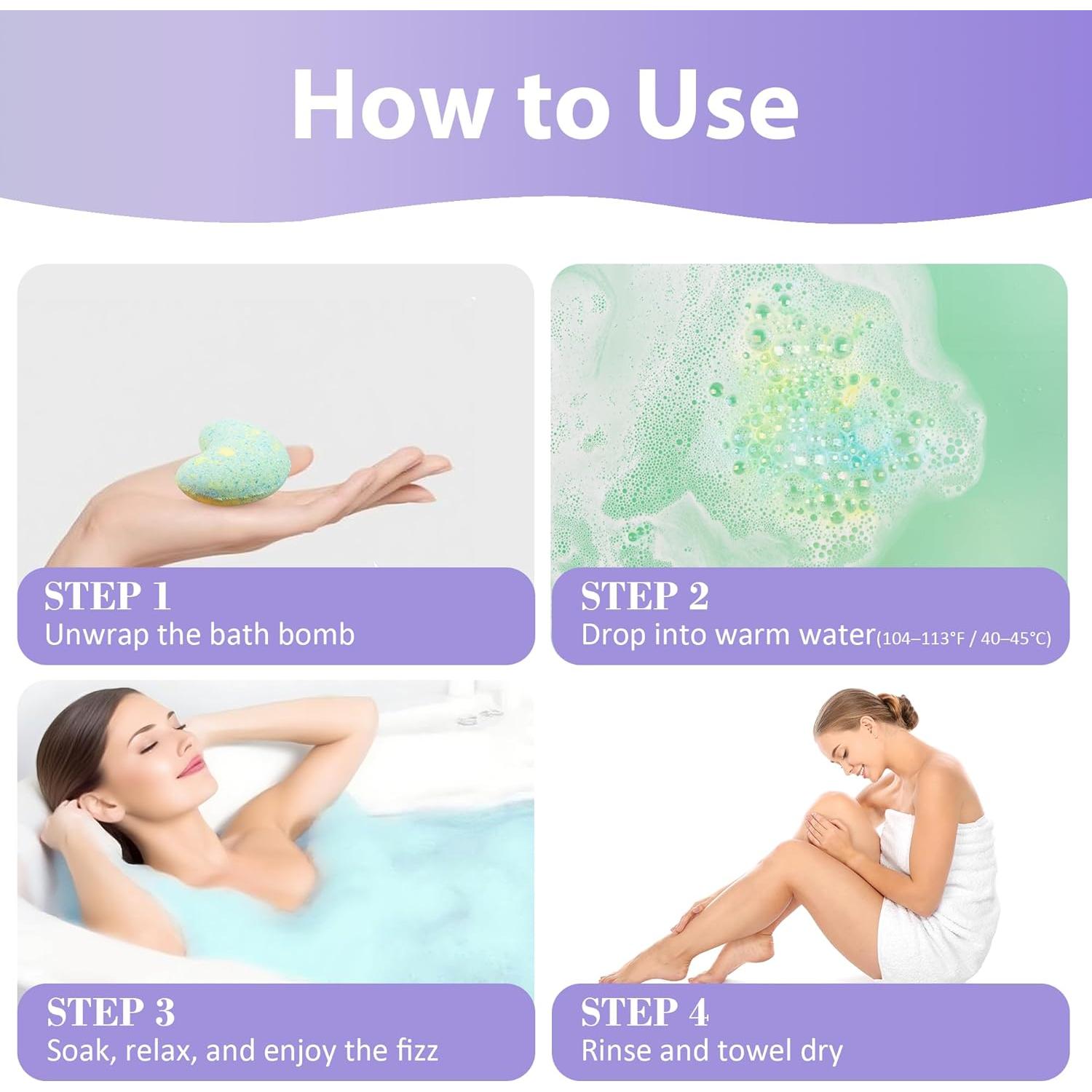 Juego de Bombas de Baño Corazón Agudan - 9 Aromas Naturales