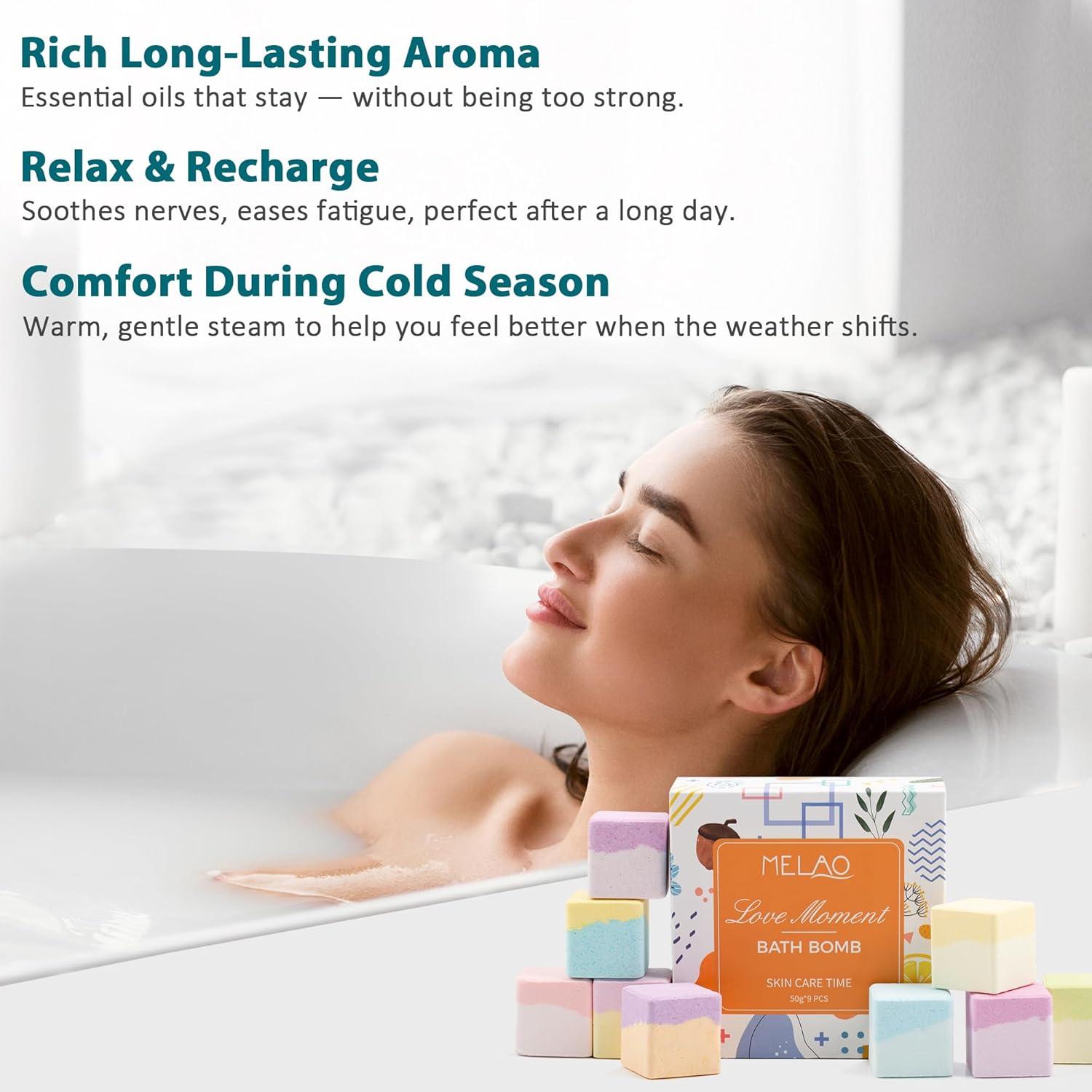 Juego de 9 Bombas de Baño Efervescentes Agudan - Aromaterapia