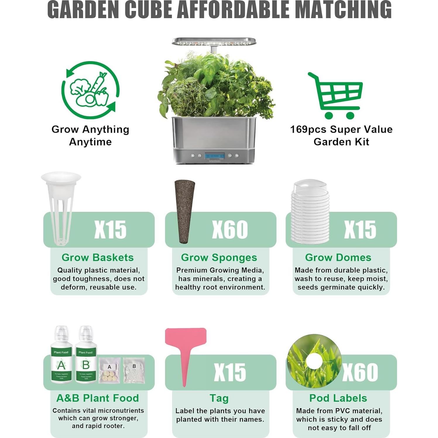 Kit Hidropónico 167 Piezas EVERECOO - Esponjas, Cestas y Nutrientes