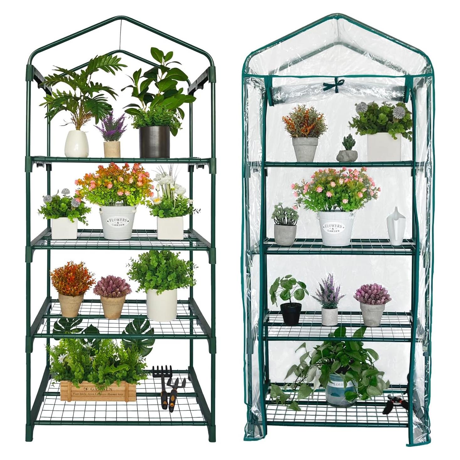 Mini Invernadero Portátil Kelived 4 Estantes PVC 69x49x157 cm