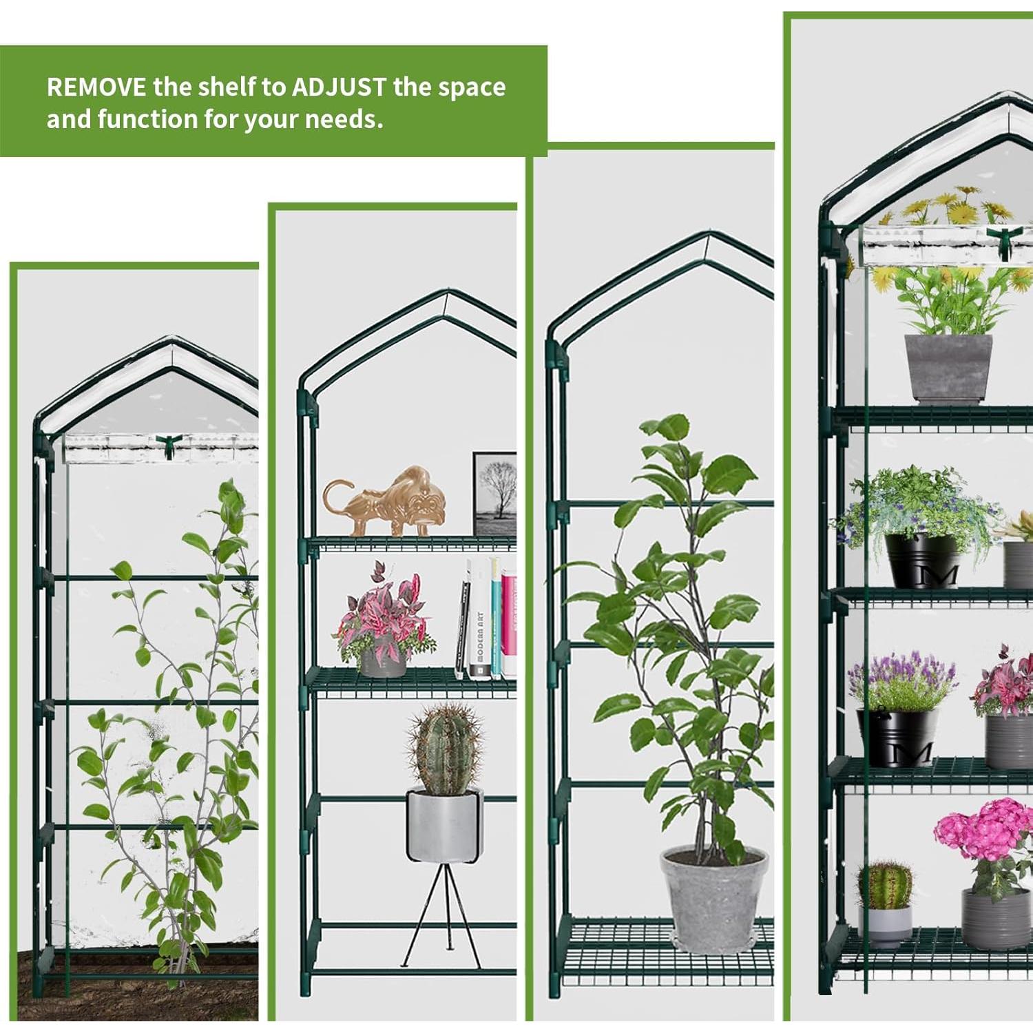 Mini Invernadero Portátil Kelived 4 Estantes PVC 69x49x157 cm