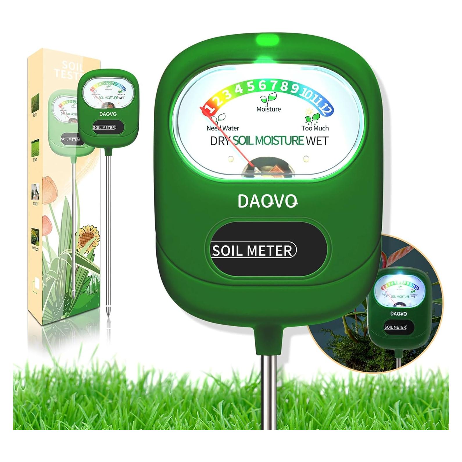 Medidor de Humedad del Suelo DAQVQ con Luz LED - 10 cm