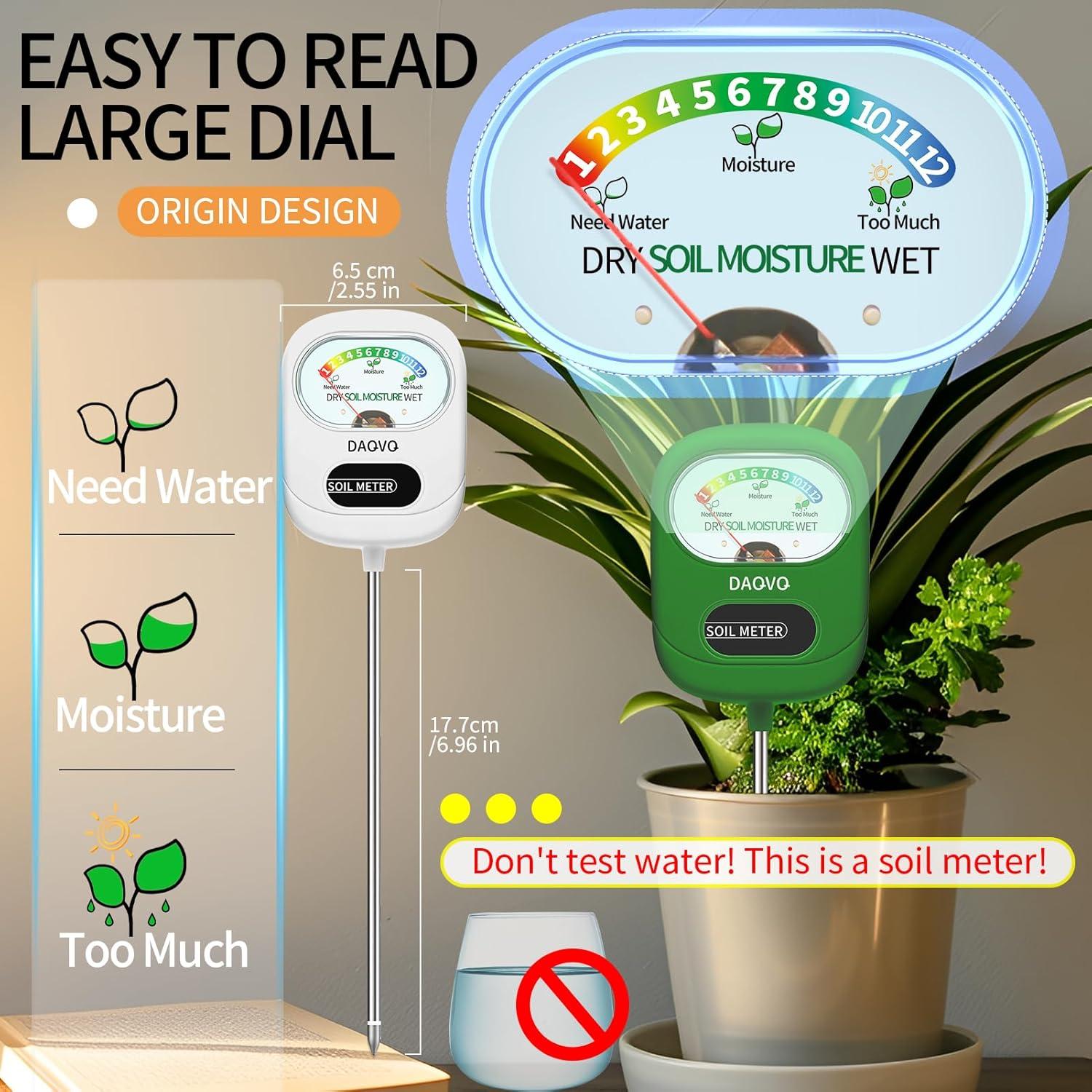 Medidor de Humedad del Suelo DAQVQ con Luz LED - 10 cm