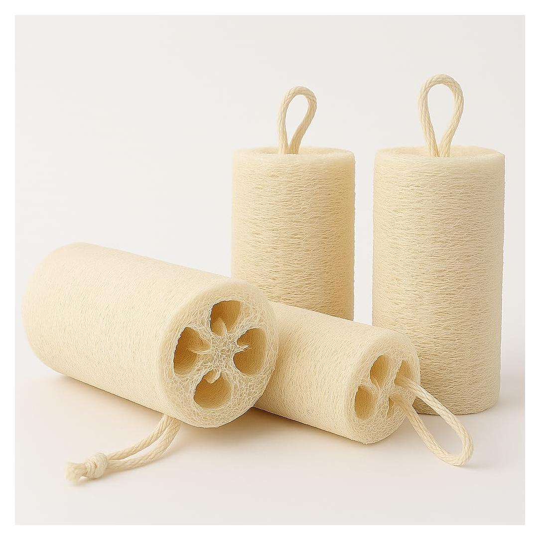 Esponjas Exfoliantes de Loofah Naturales 4-Pack - Veganas