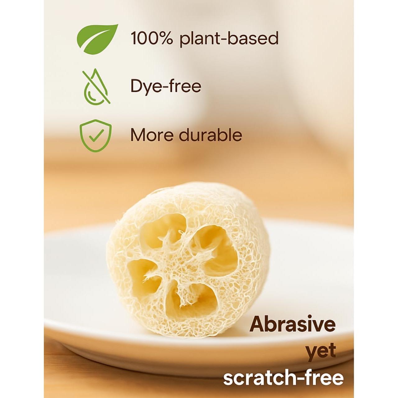 Esponjas Exfoliantes de Loofah Naturales 4-Pack - Veganas