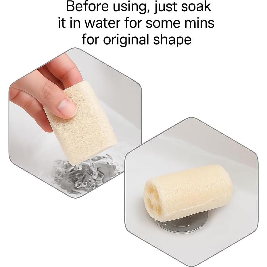 Esponjas Exfoliantes de Loofah Naturales 4-Pack - Veganas