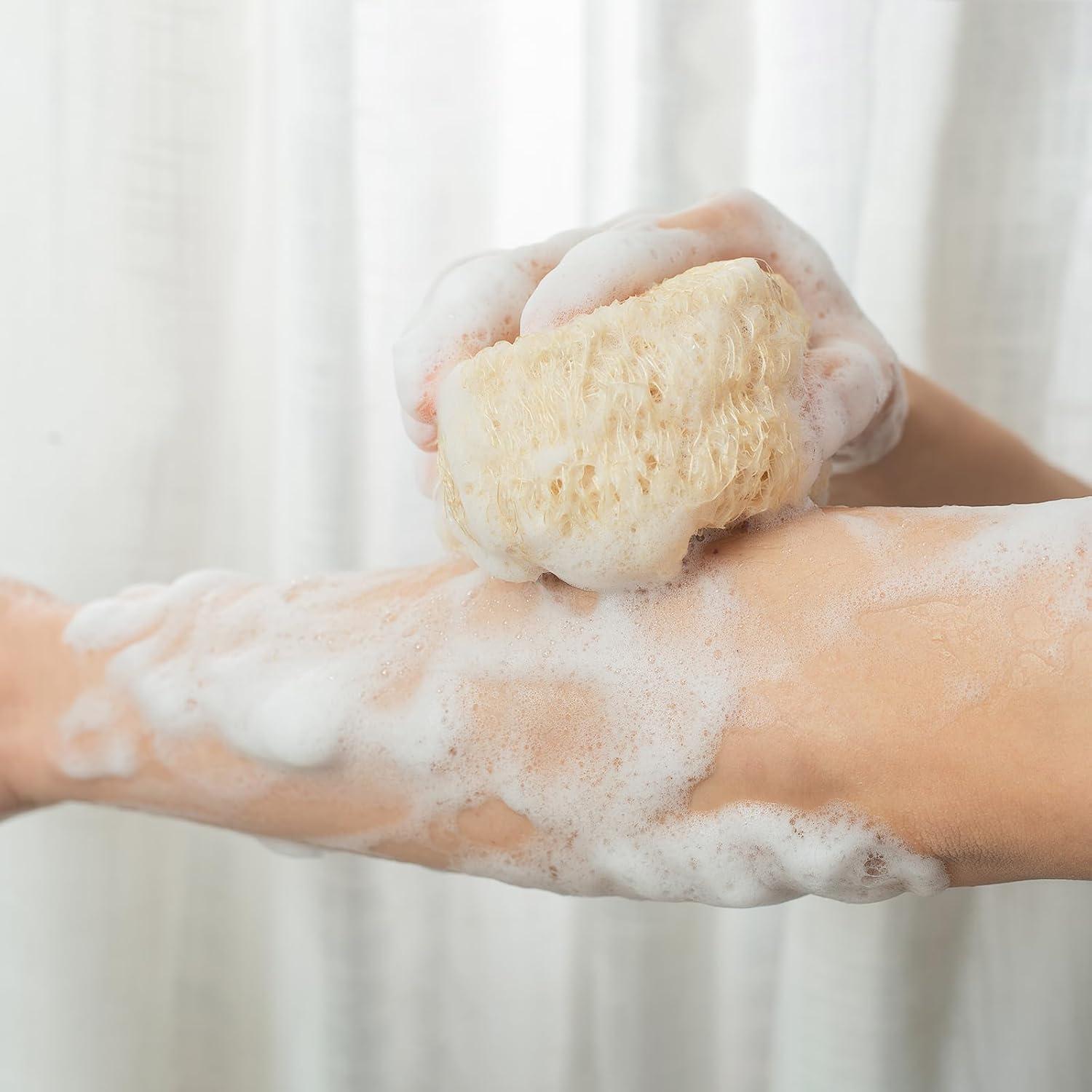 Esponja de Lufa Natural Exfoliante - Bola de Baño 2 Unidades