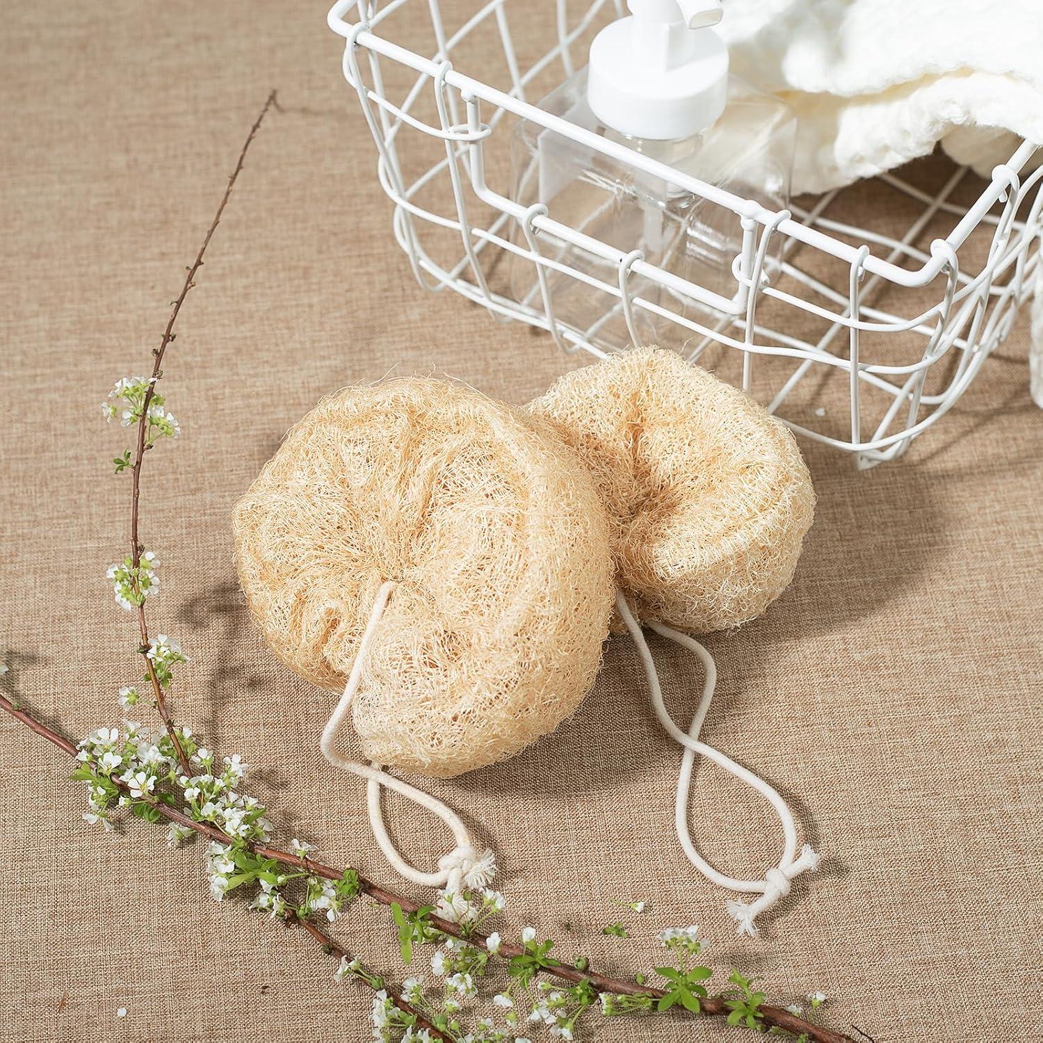 Esponja de Lufa Natural Exfoliante - Bola de Baño 2 Unidades