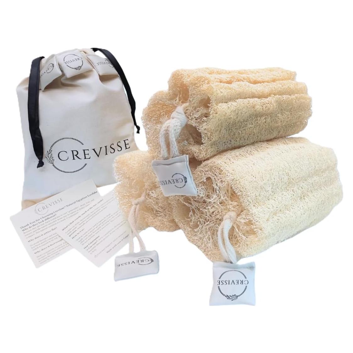 Esponja de Lufa Egipcia Natural Crevisse - Exfoliante 3 Unidades