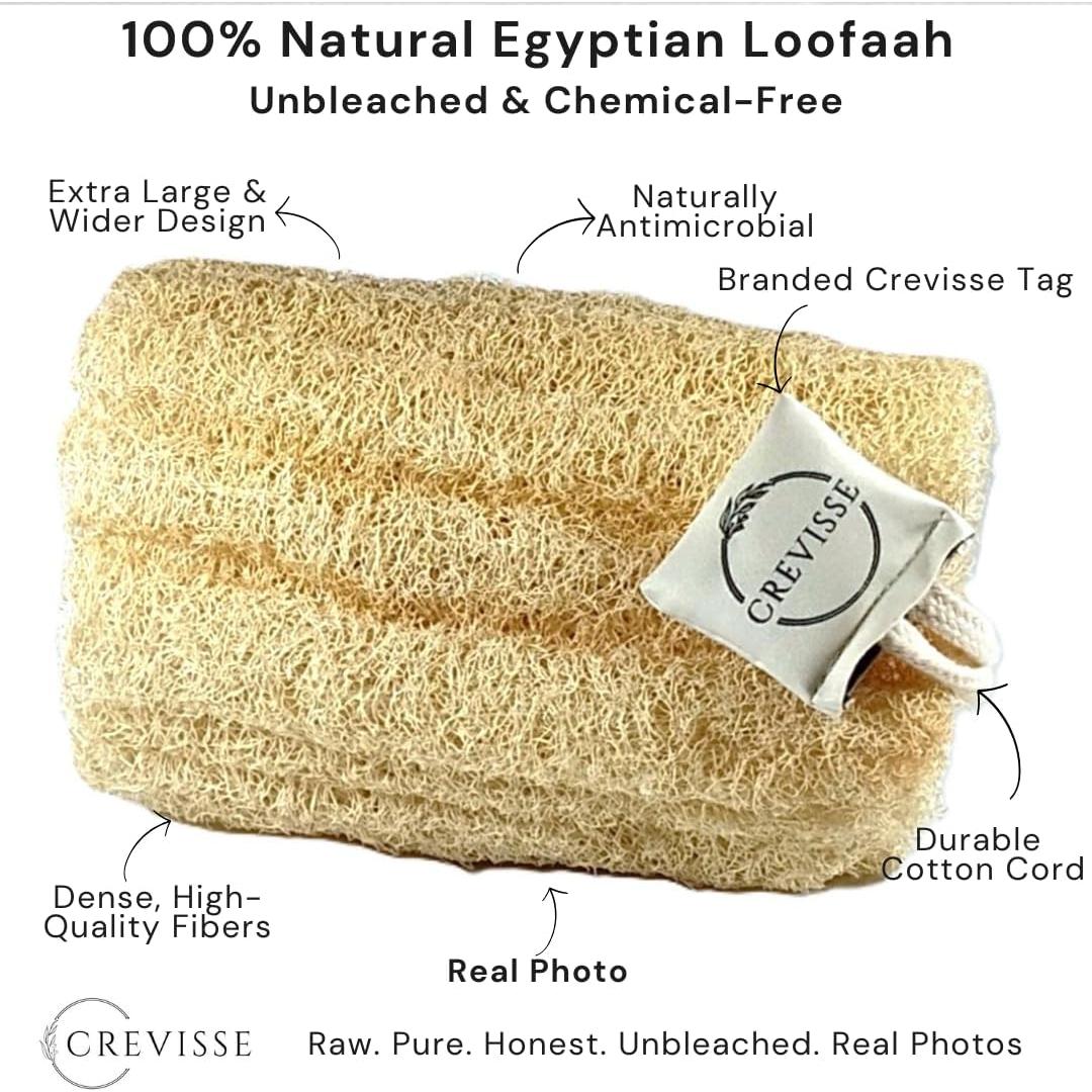 Esponja de Lufa Egipcia Natural Crevisse - Exfoliante 3 Unidades