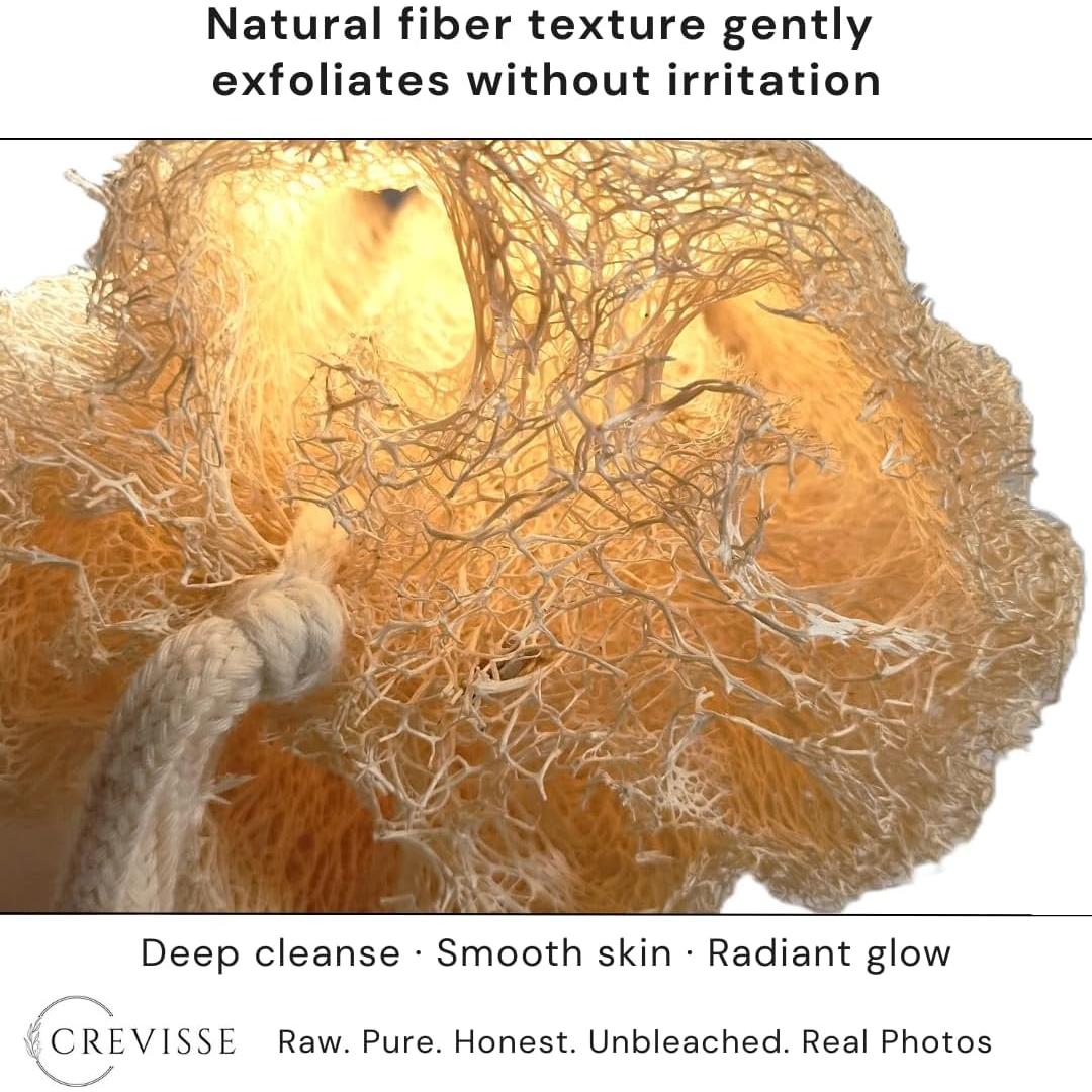 Esponja de Lufa Egipcia Natural Crevisse - Exfoliante 3 Unidades