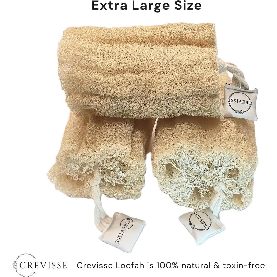Esponja de Lufa Egipcia Natural Crevisse - Exfoliante 3 Unidades