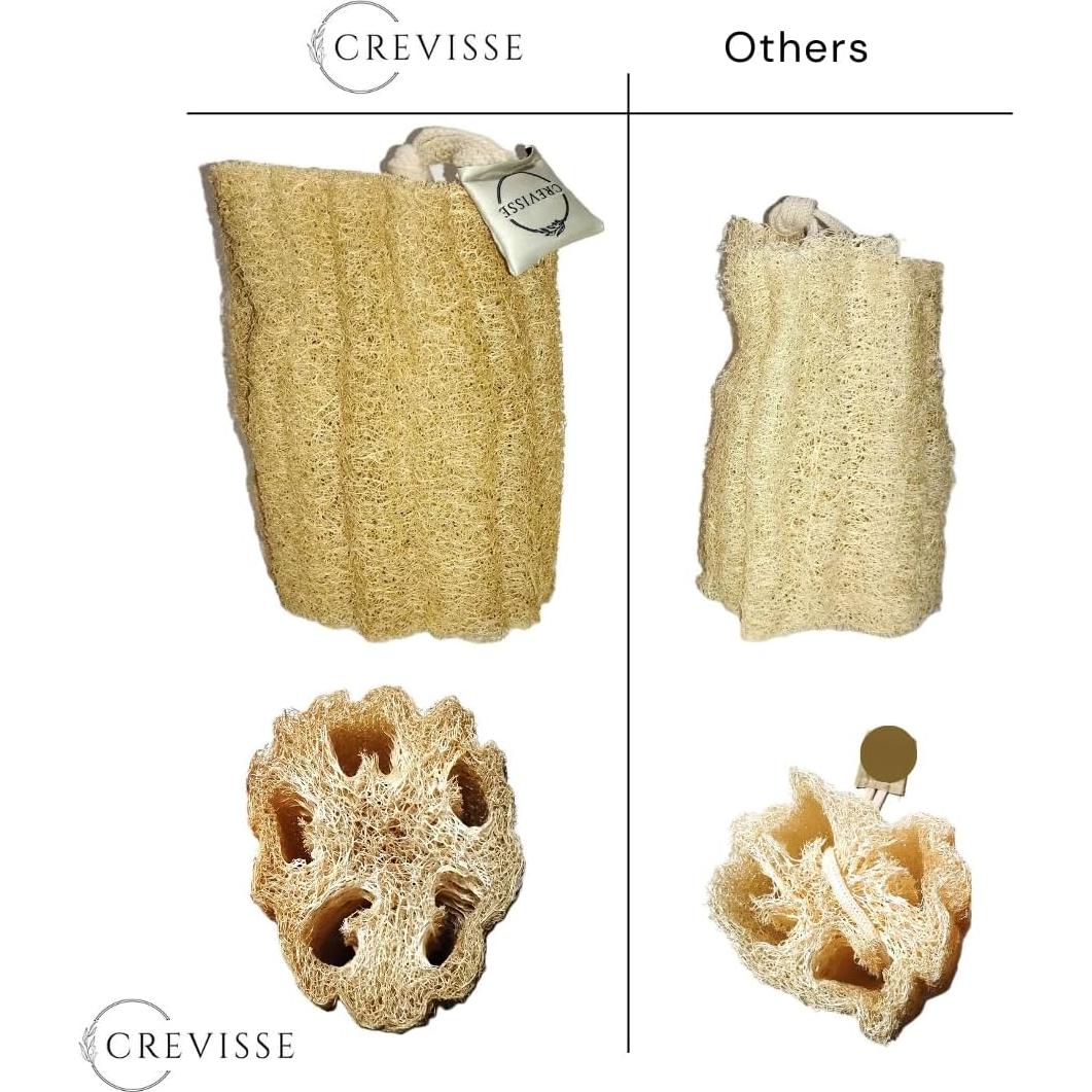 Esponja de Lufa Egipcia Natural Crevisse - Exfoliante 3 Unidades