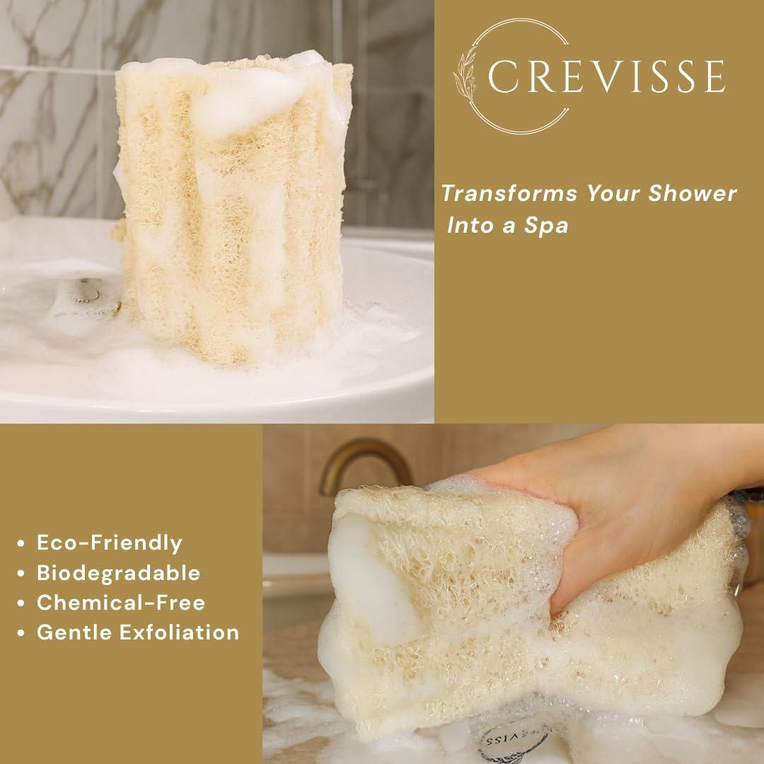 Esponja de Lufa Egipcia Natural Crevisse - Exfoliante 3 Unidades