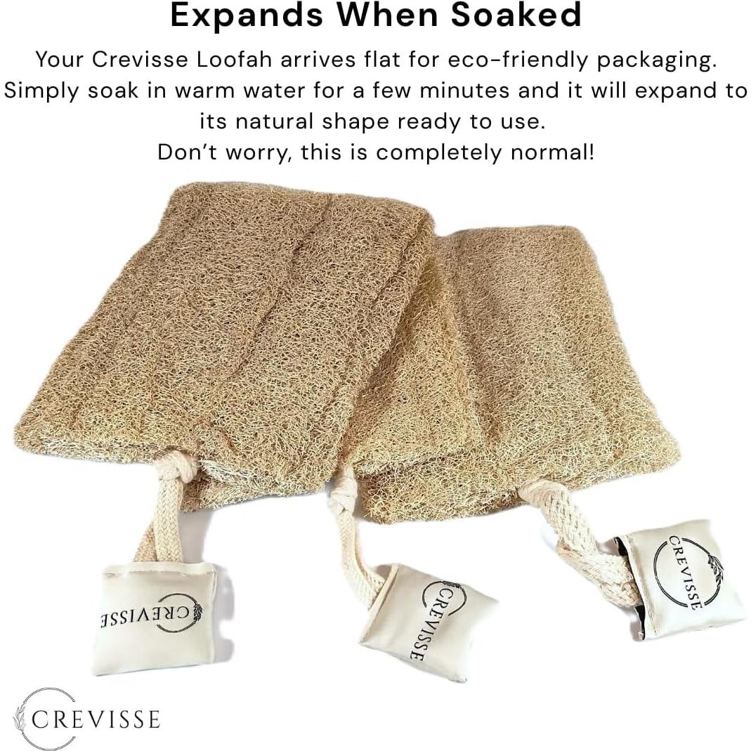 Esponja de Lufa Egipcia Natural Crevisse - Exfoliante 3 Unidades