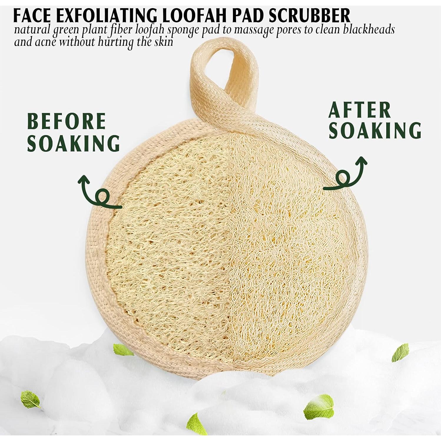 Esponja Exfoliante de Lufa Natural YIQINGJIE 4 Piezas 8 cm