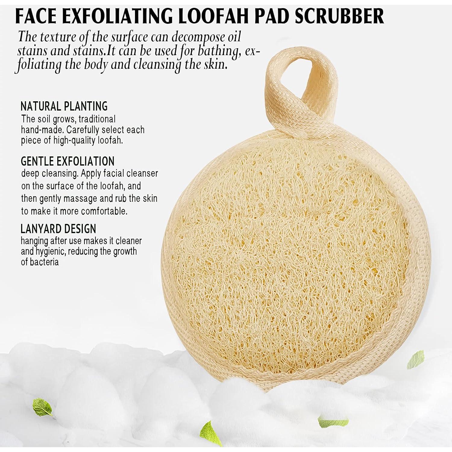 Esponja Exfoliante de Lufa Natural YIQINGJIE 4 Piezas 8 cm