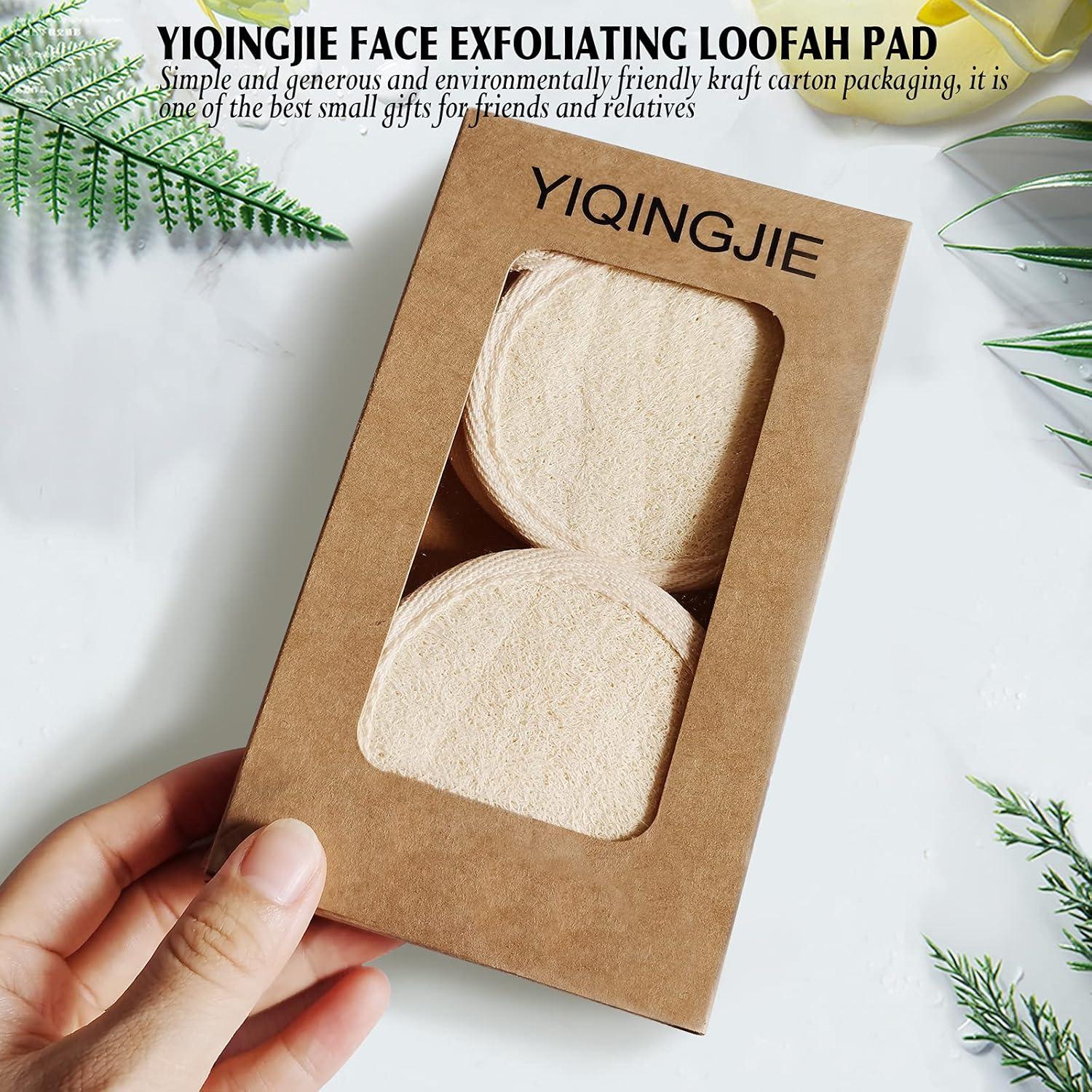 Esponja Exfoliante de Lufa Natural YIQINGJIE 4 Piezas 8 cm