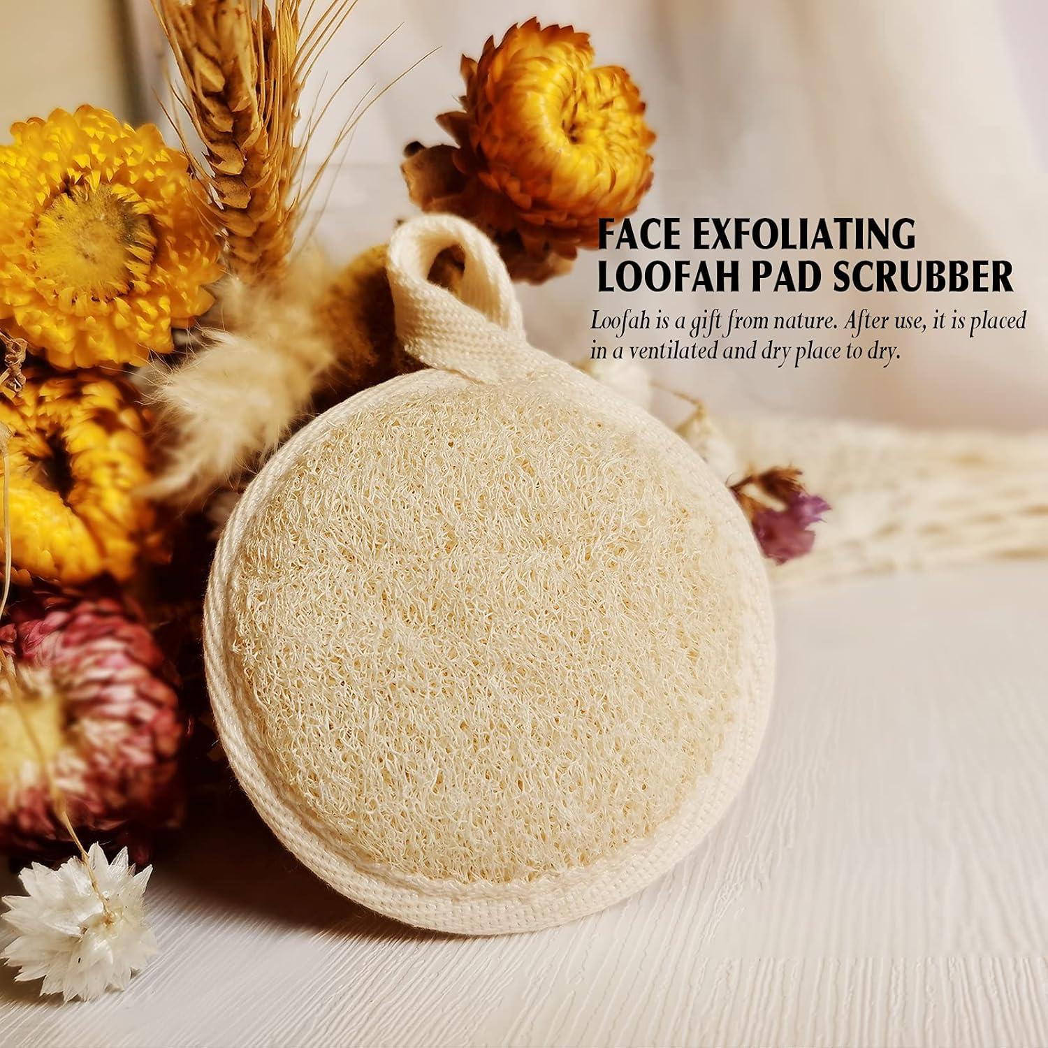 Esponja Exfoliante de Lufa Natural YIQINGJIE 4 Piezas 8 cm