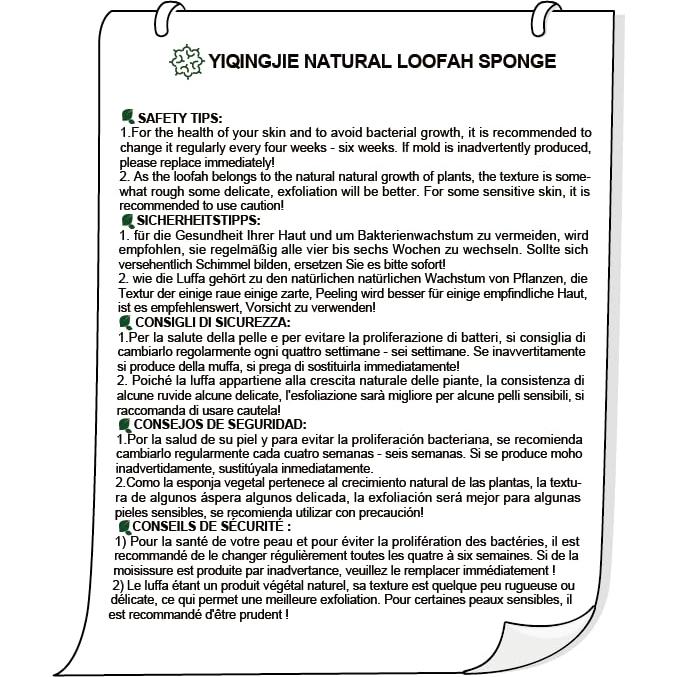 Esponja Exfoliante de Lufa Natural YIQINGJIE 4 Piezas 8 cm