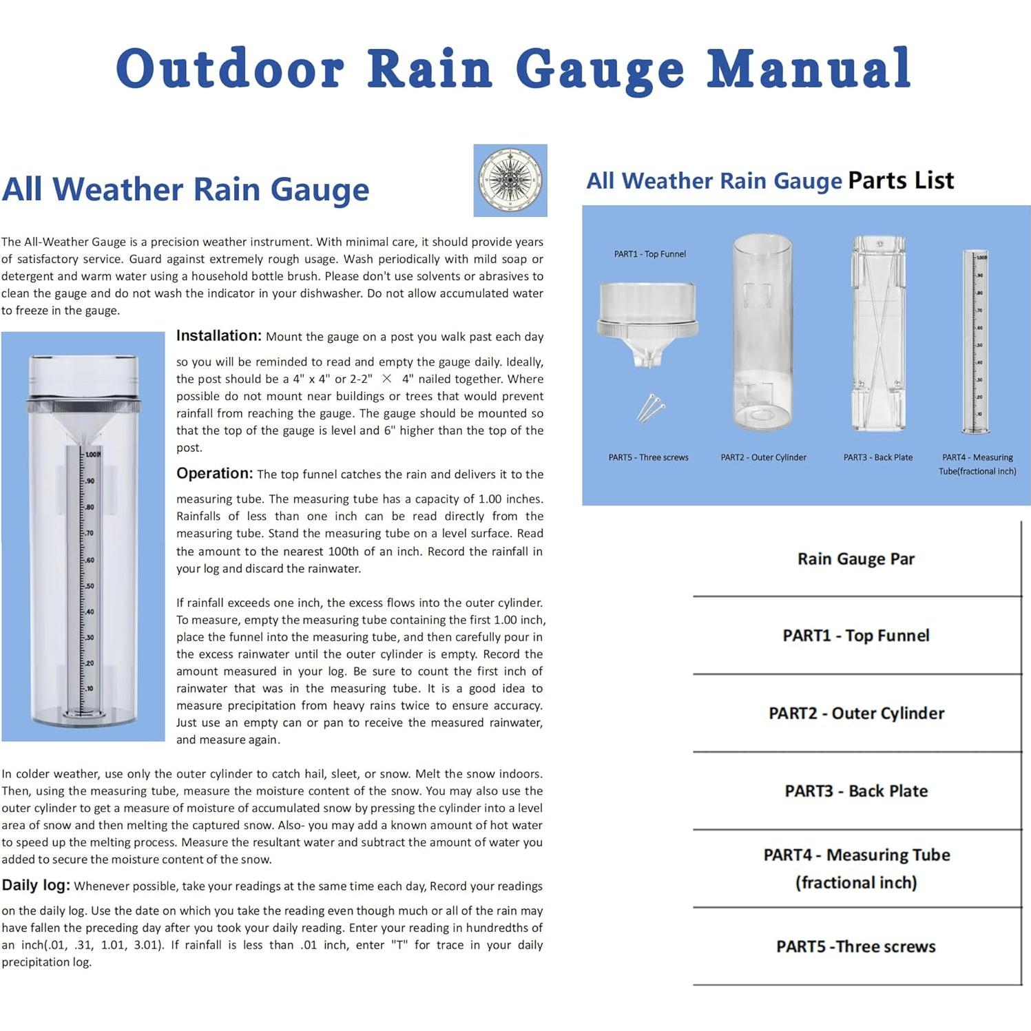 Pluviómetro Profesional TAMIDN RG-p 27.94 cm Resistente UV