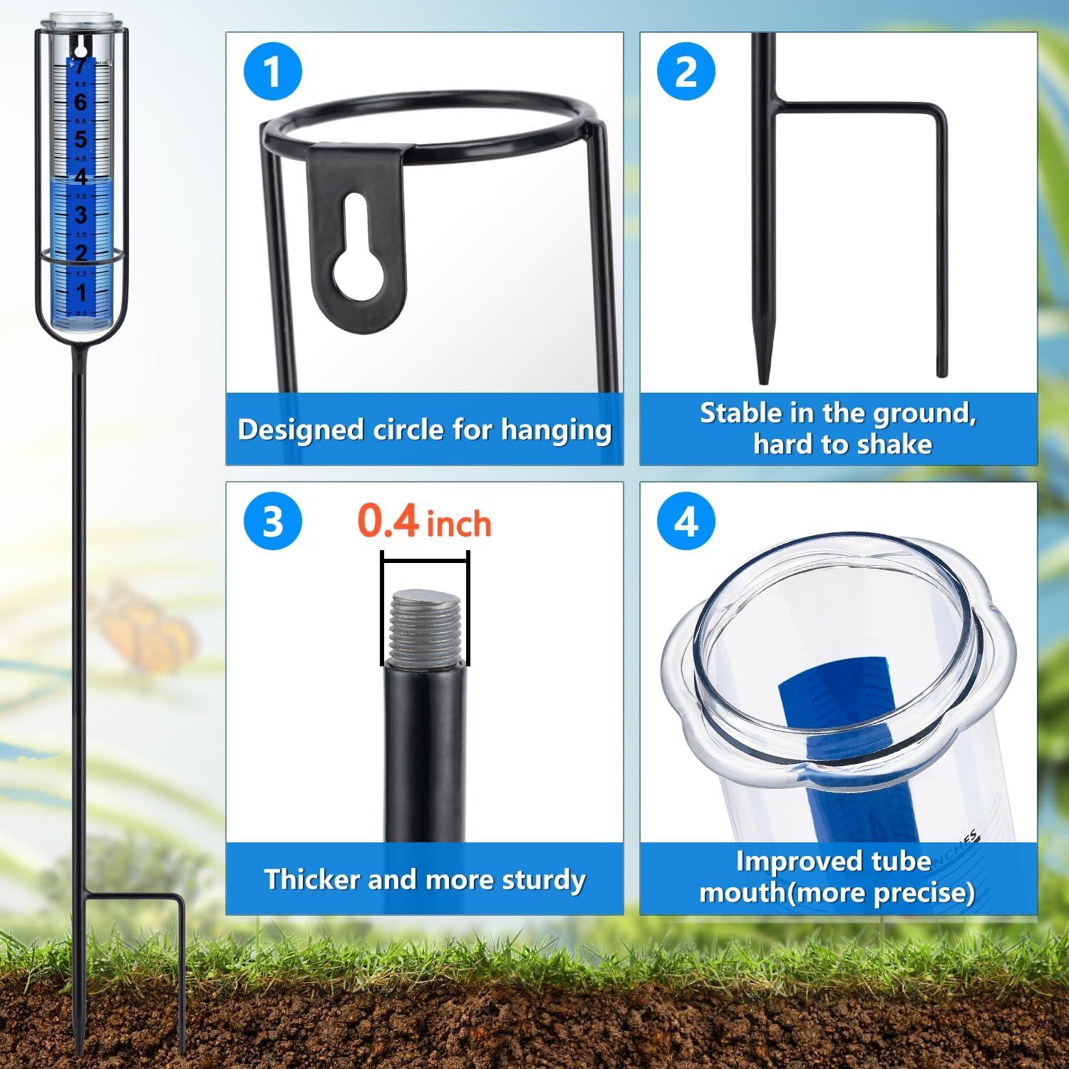 Pluviometro Ajustable 73.66 cm Ricihene-ATCH a Prueba de Heladas