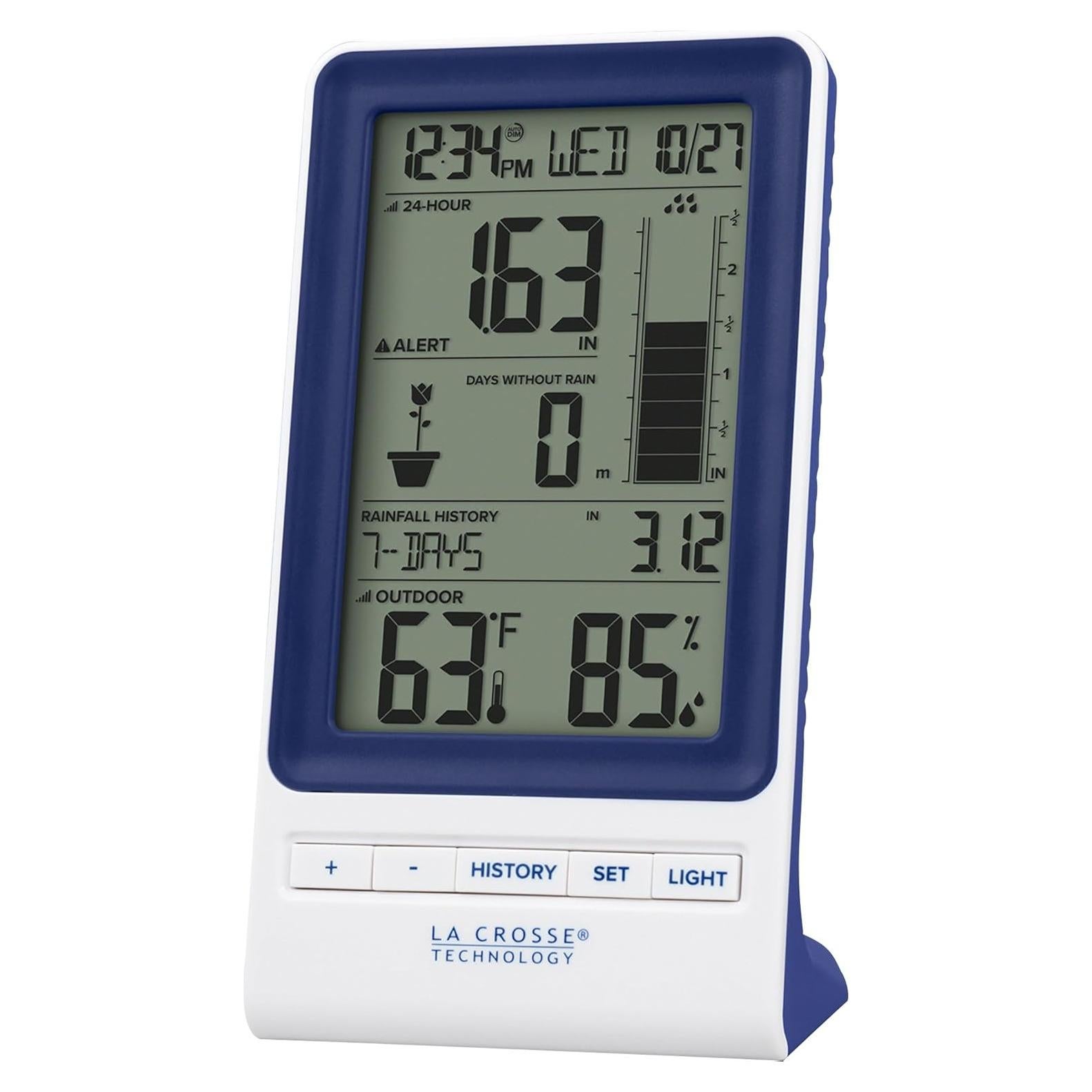 Estación de Lluvia Inalámbrica La Crosse 724-1415BL con Temperatura y Humedad