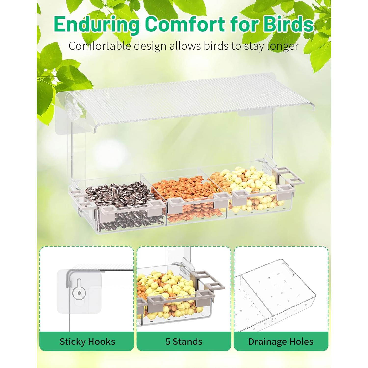 Comedero de Aves de Ventana LMHOME Transparente 0.78kg