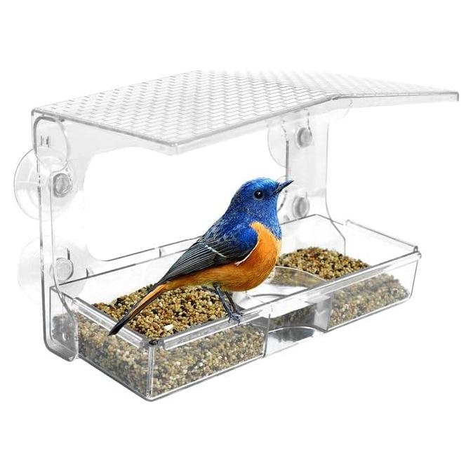 Comedero para Aves de Ventana WDG Acrílico Transparente 0.45 kg