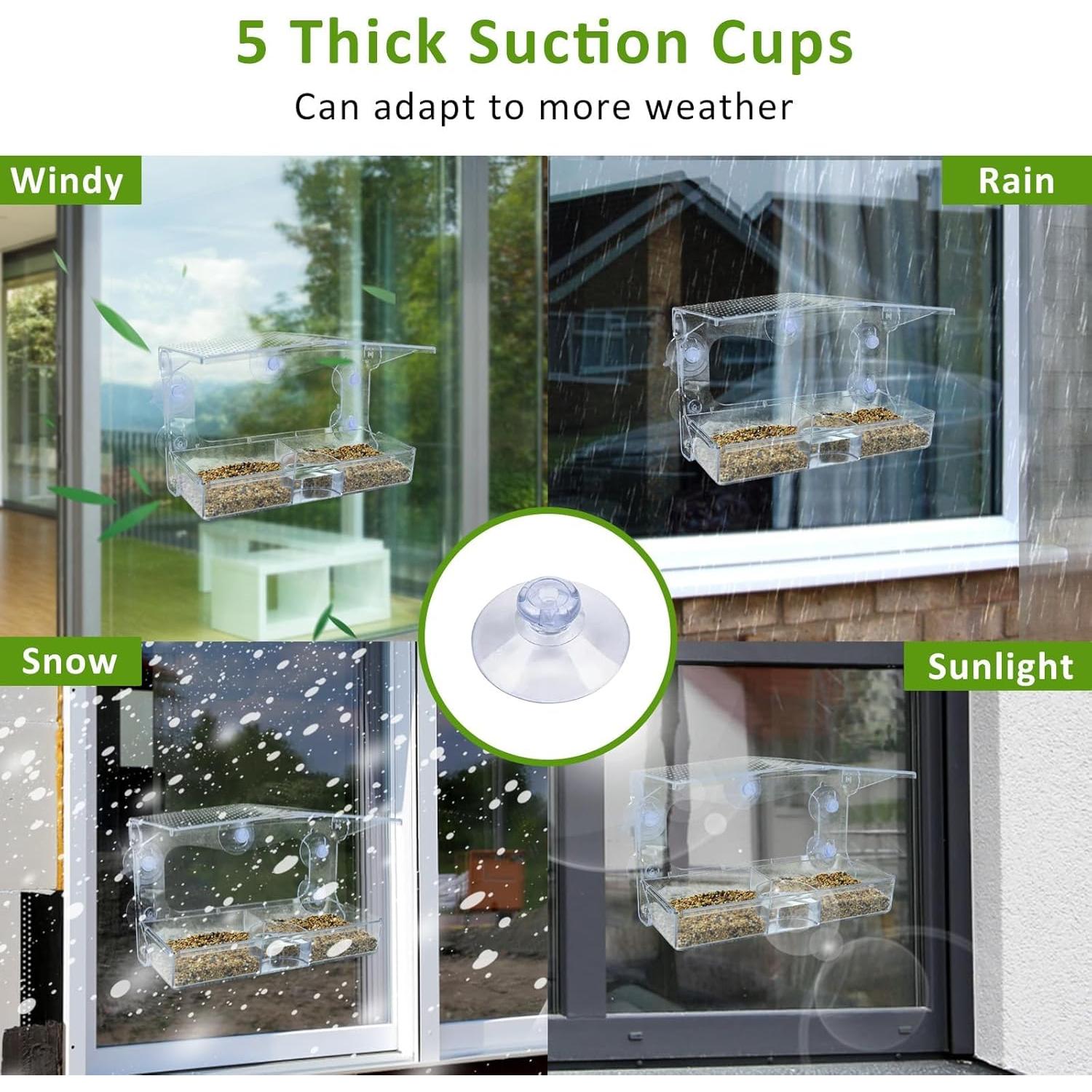 Comedero para Aves de Ventana WDG Acrílico Transparente 0.45 kg