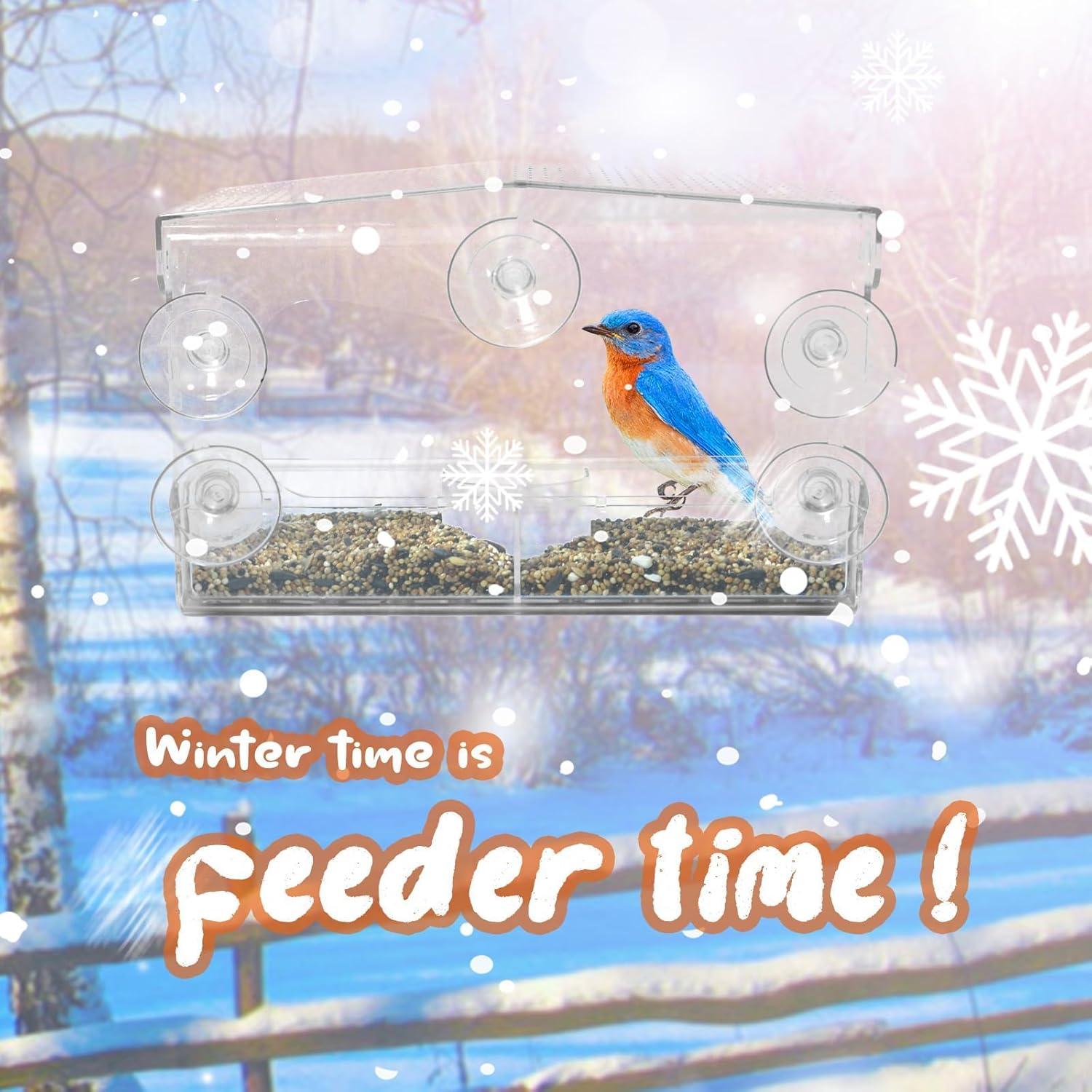 Comedero para Aves de Ventana WDG Acrílico Transparente 0.45 kg