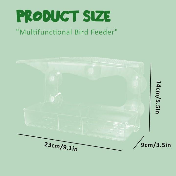 Comedero para Aves de Ventana WDG Acrílico Transparente 0.45 kg