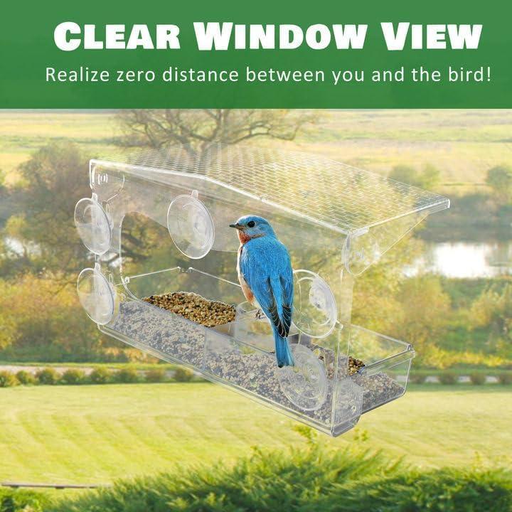 Comedero para Aves de Ventana WDG Acrílico Transparente 0.45 kg