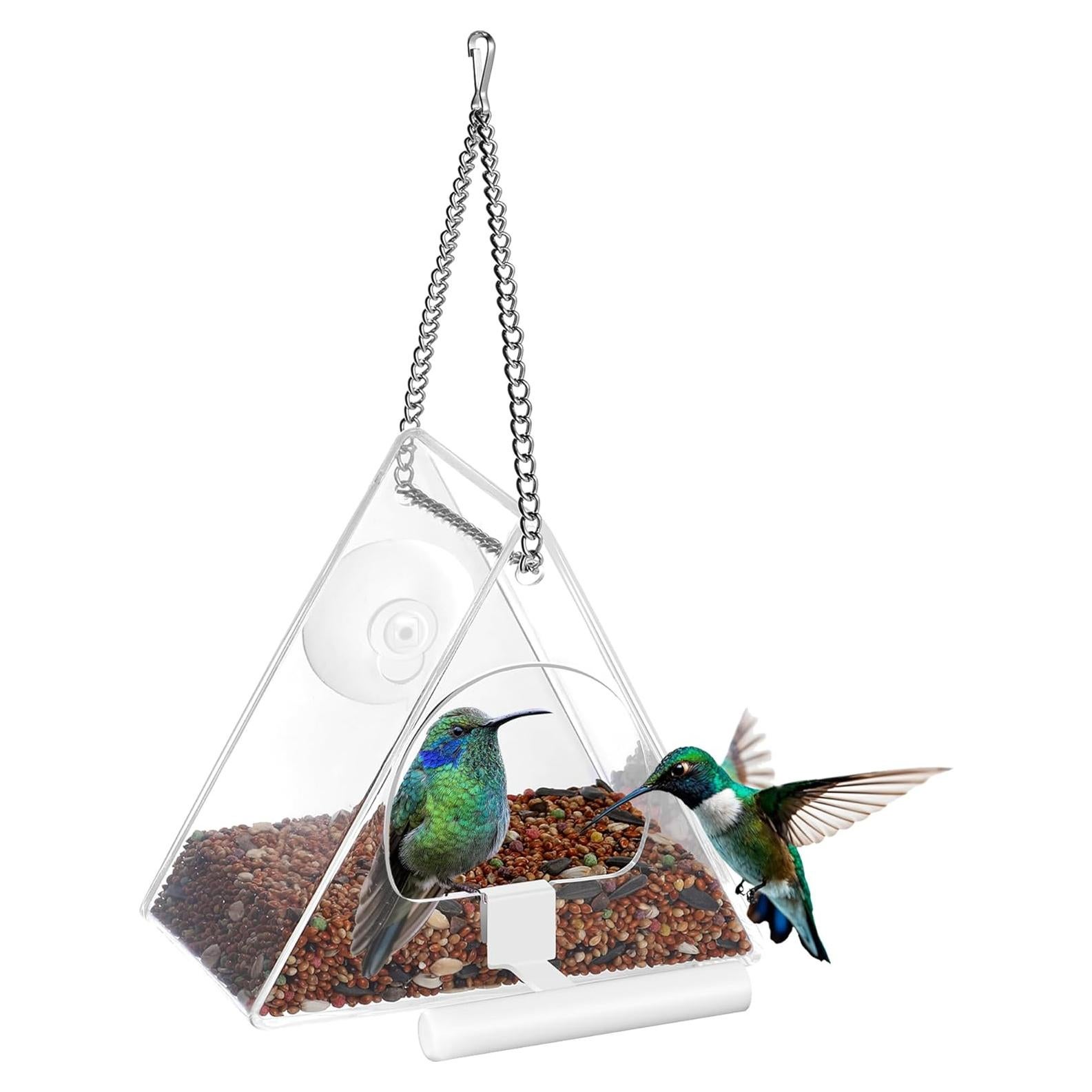 Comedero para Aves de Ventana VISVWB Triángulo Transparente
