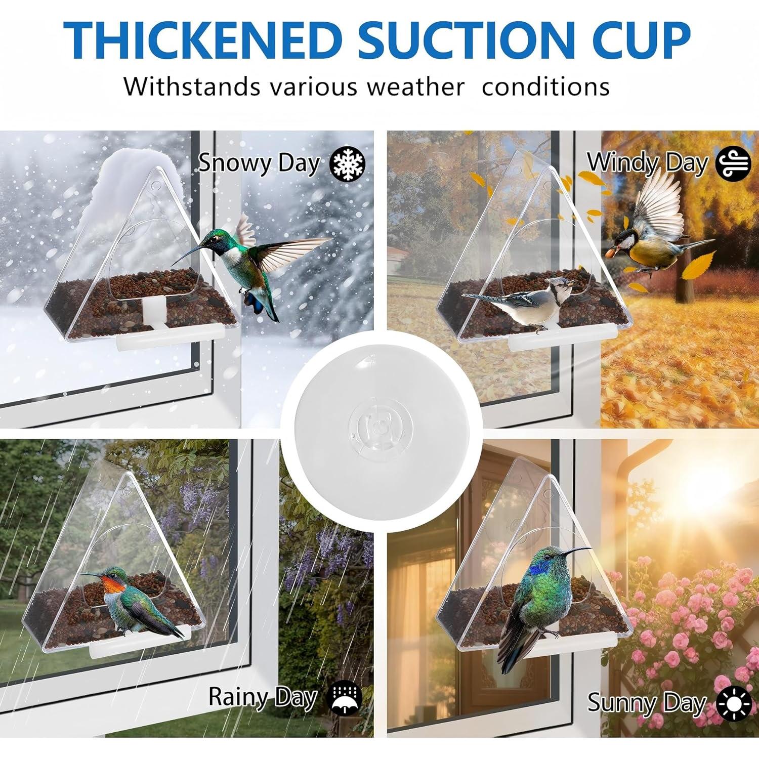 Comedero para Aves de Ventana VISVWB Triángulo Transparente