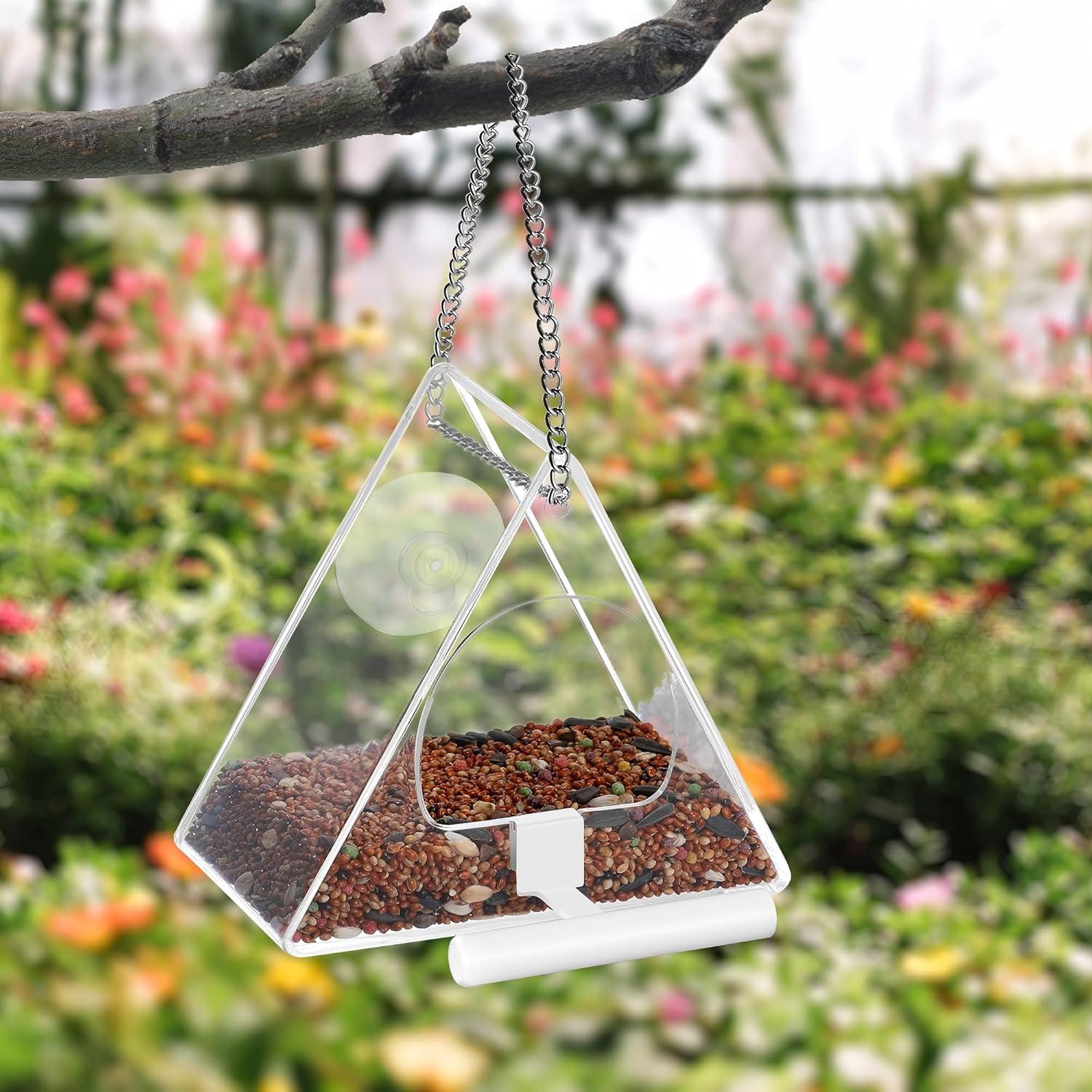 Comedero para Aves de Ventana VISVWB Triángulo Transparente