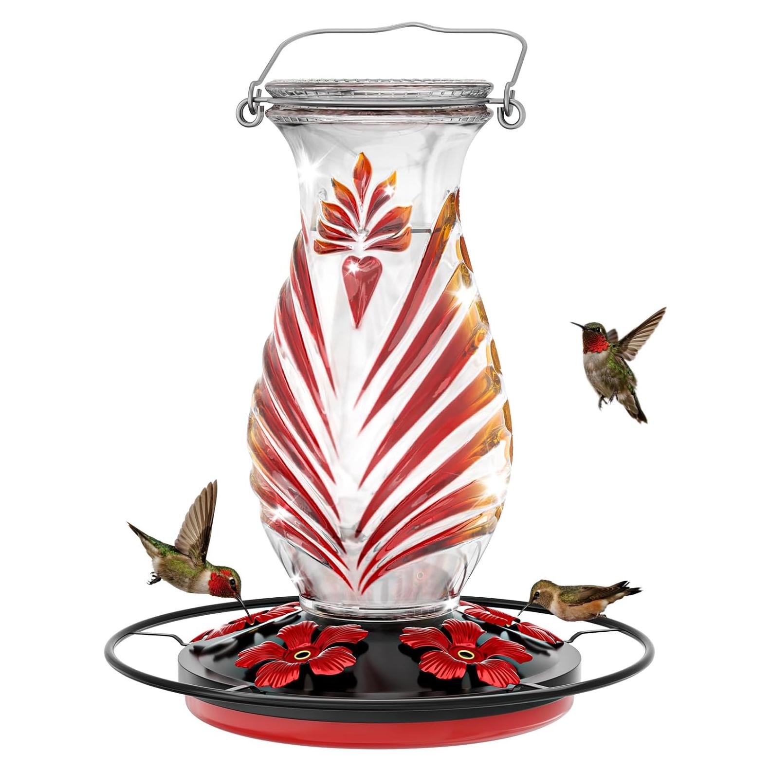 Comedero para Colibríes Grete Gotye 0.71L Vidrio Rojo Rubí