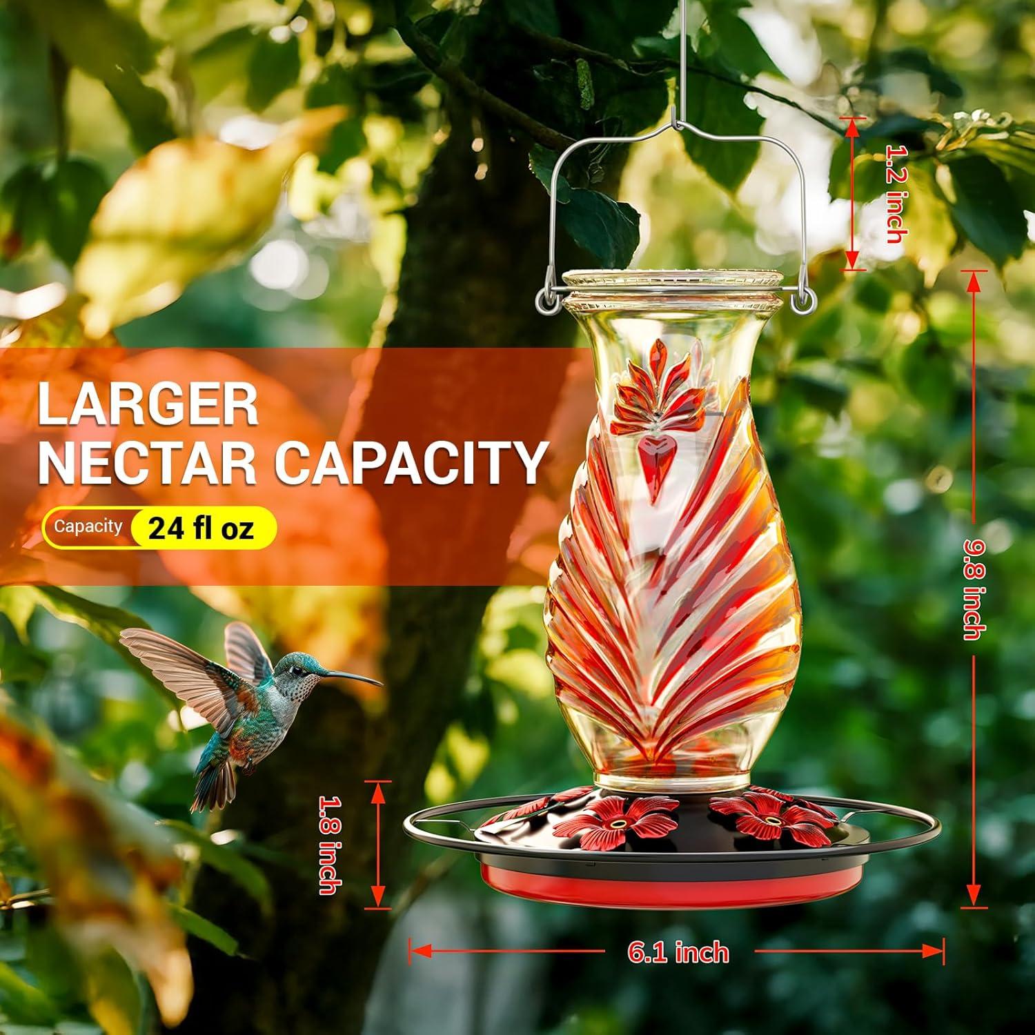 Comedero para Colibríes Grete Gotye 0.71L Vidrio Rojo Rubí