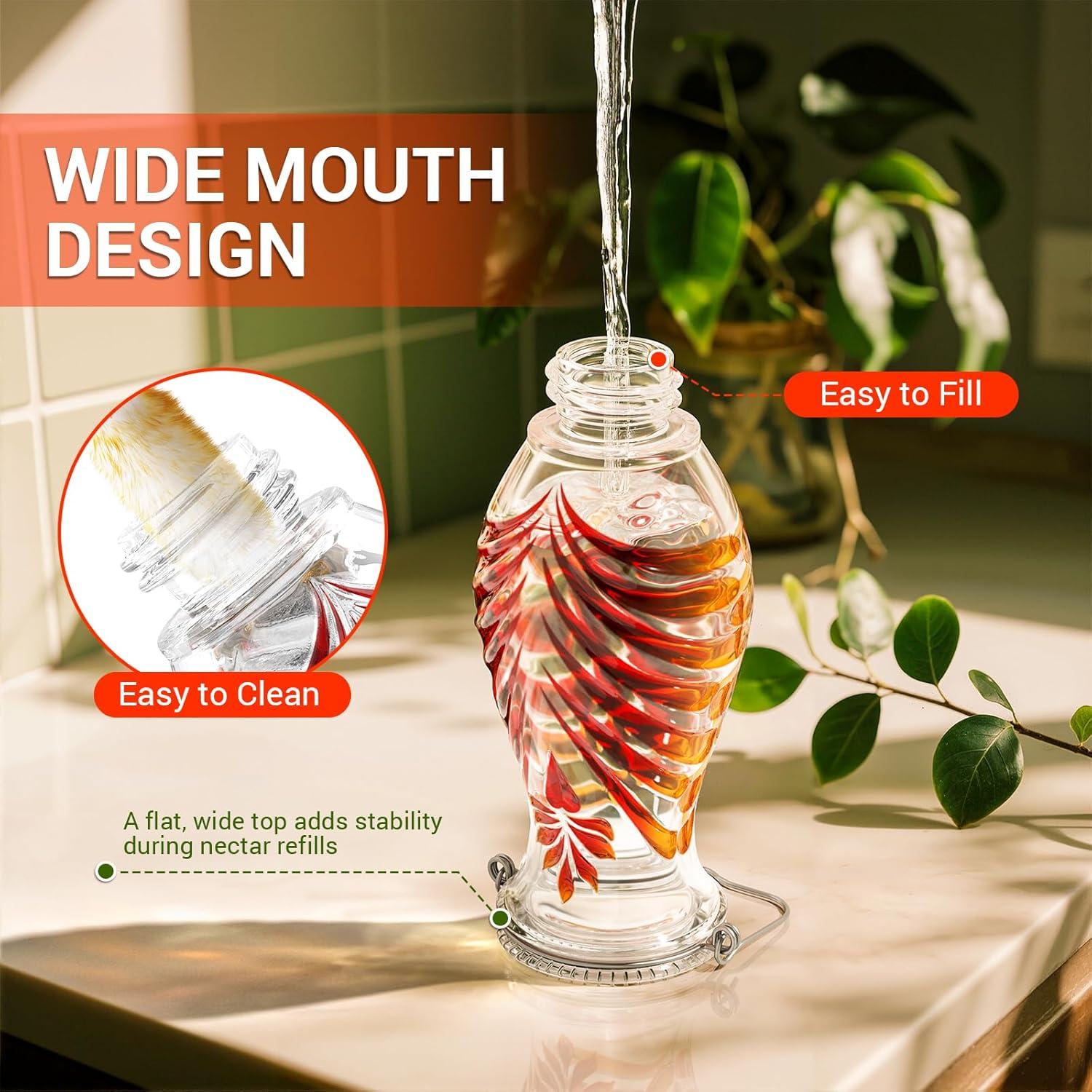 Comedero para Colibríes Grete Gotye 0.71L Vidrio Rojo Rubí